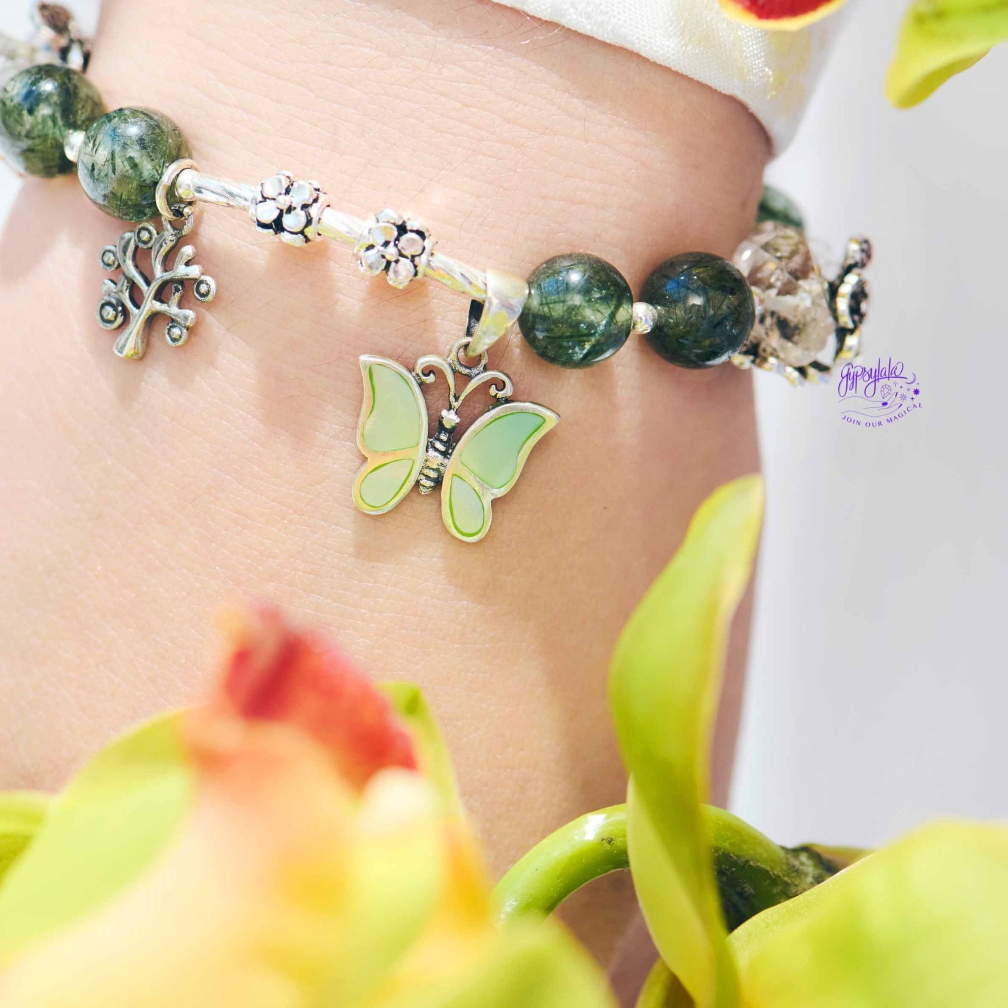 Vòng Tay Thiết Kế Refreshing Rainforest 371 Đá Idocrase, Tóc Xanh SP007913 Gypsy.lala
