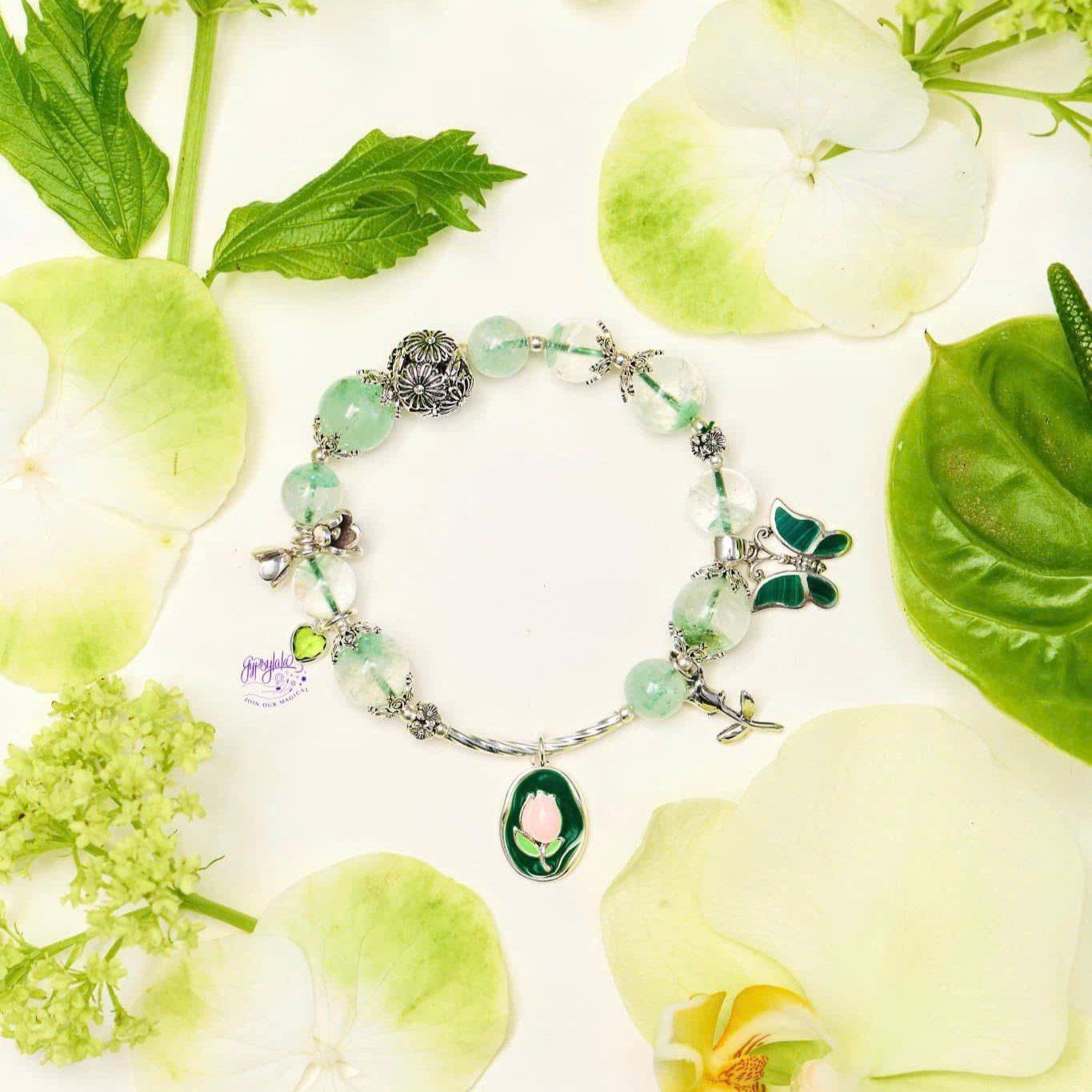 Vòng Tay Thiết Kế Calm Clearing Đá Ưu Linh Xanh SP008054 Gypsylala
