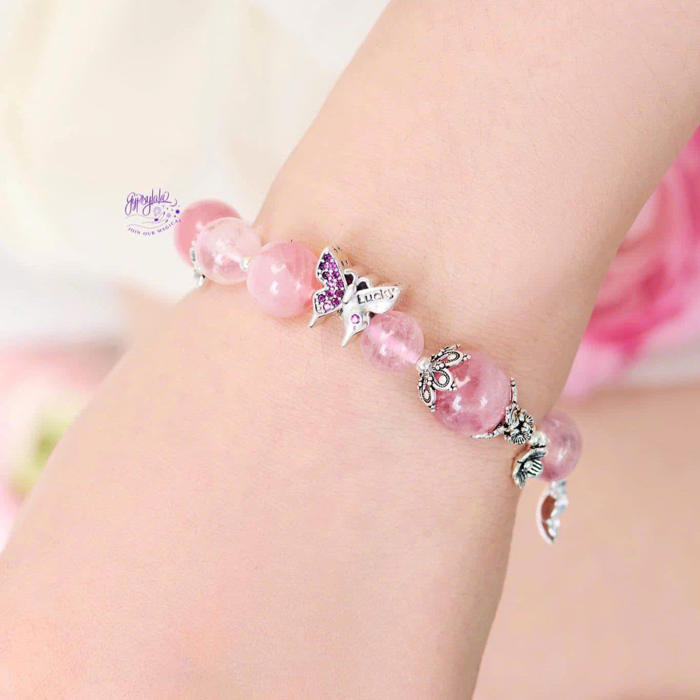 Vòng Tay Thiết Kế Loving Bliss Thạch Anh Hồng SP008066 Gypsylala