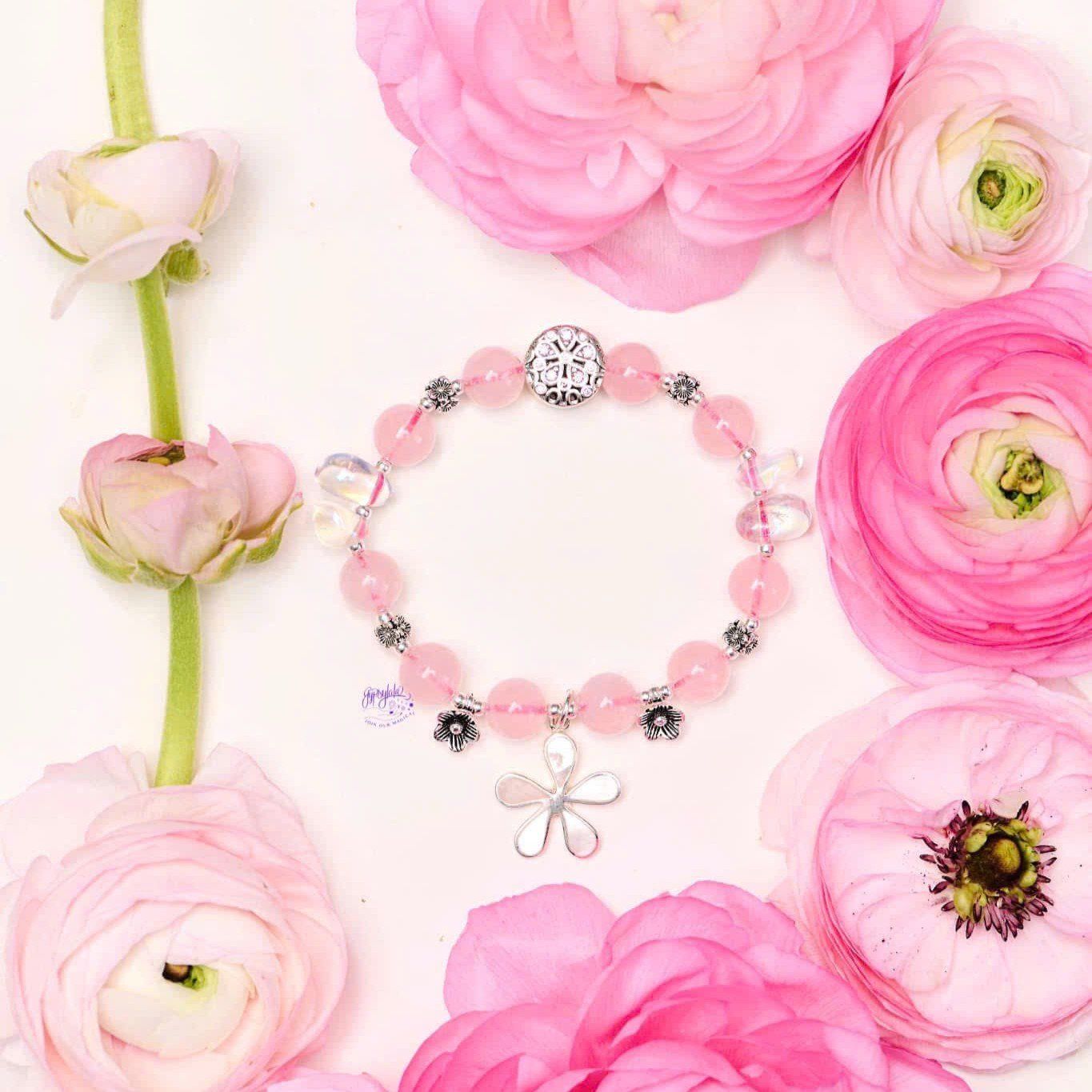 Vòng Tay Thiết Kế Blissful Reverie Thạch Anh Hồng, Cầu Vồng SP008067 Gypsylala