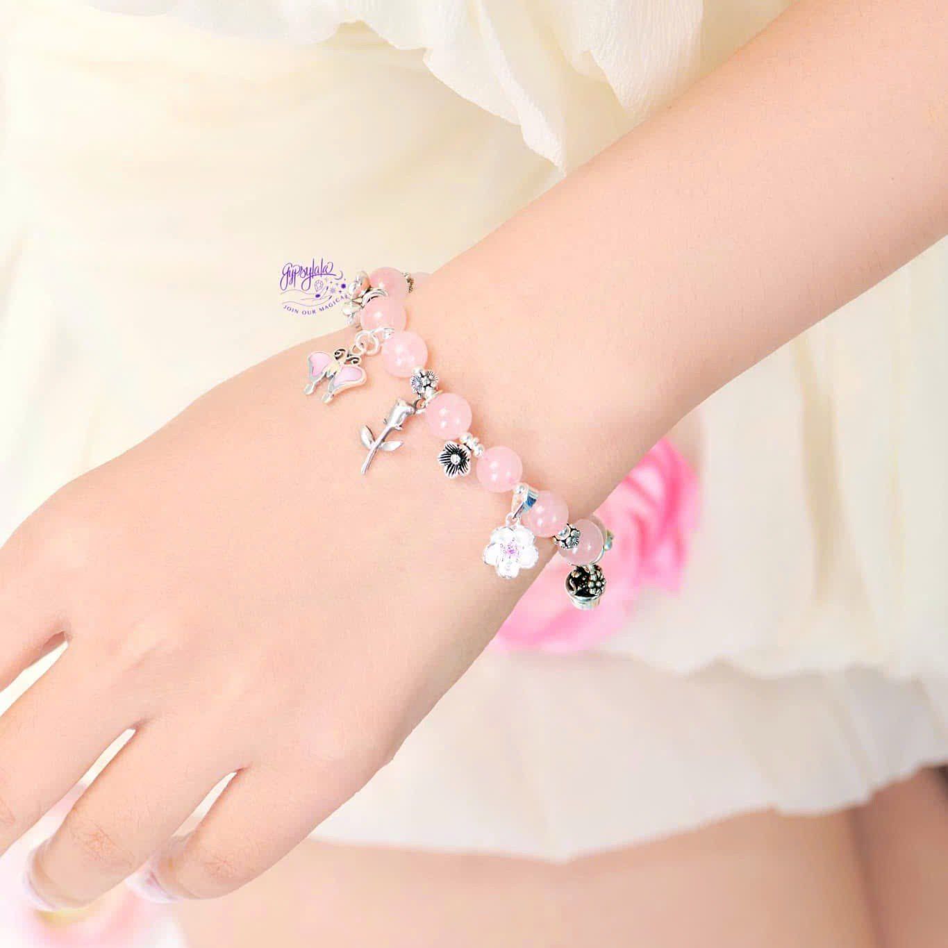 Vòng Tay Thiết Kế Sweet Tranquility Thạch Anh Hồng SP008068 Gypsy.lala