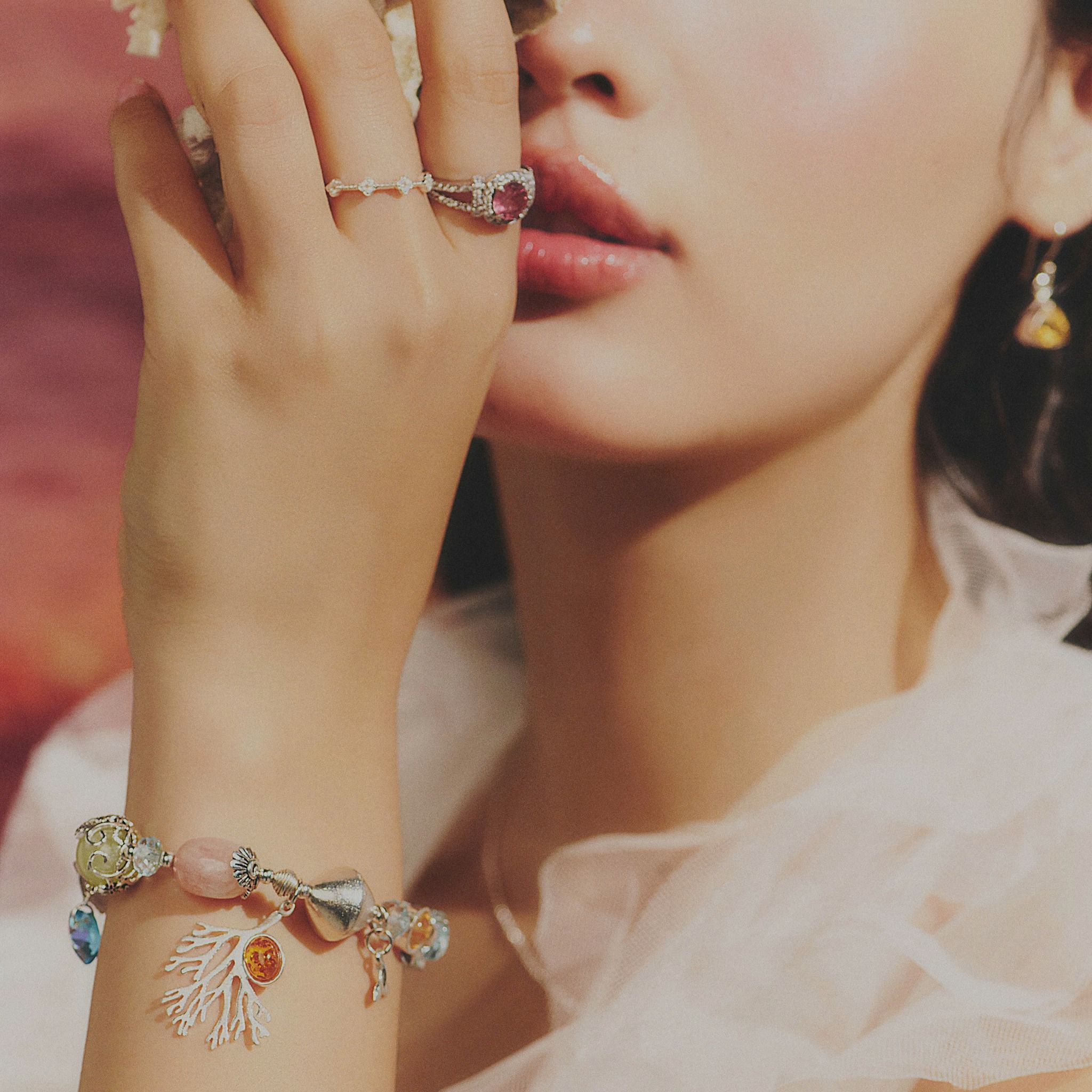 Vòng Tay Thiết Kế Nữ Mermaid’s Blush Đá Topaz, Beryl Aquamarine SP008186 Gypsy.lala