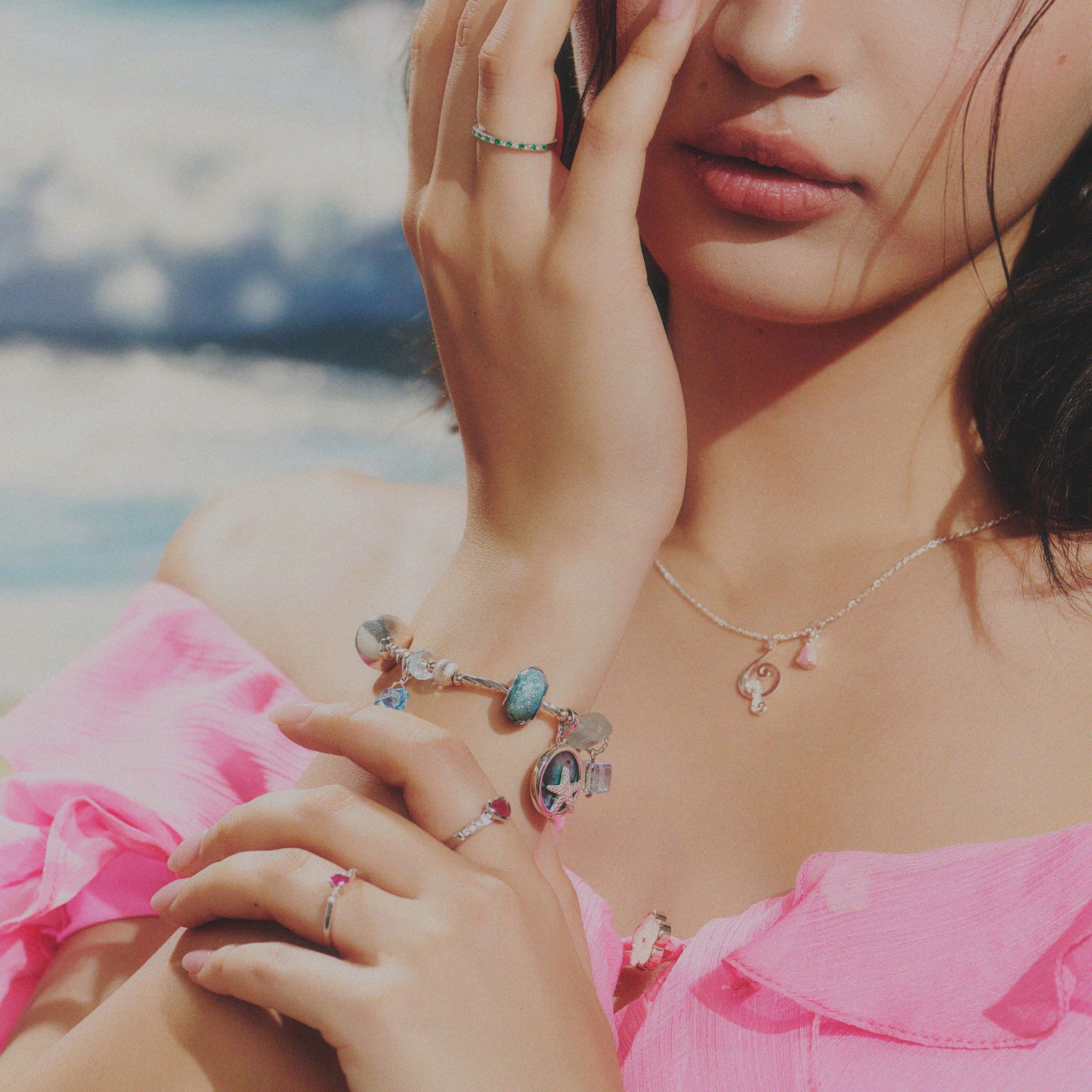 Vòng Tay Thiết Kế Nữ Seafoam Kiss Đá Topaz, Ánh Trăng SP008193 Gypsy.lala