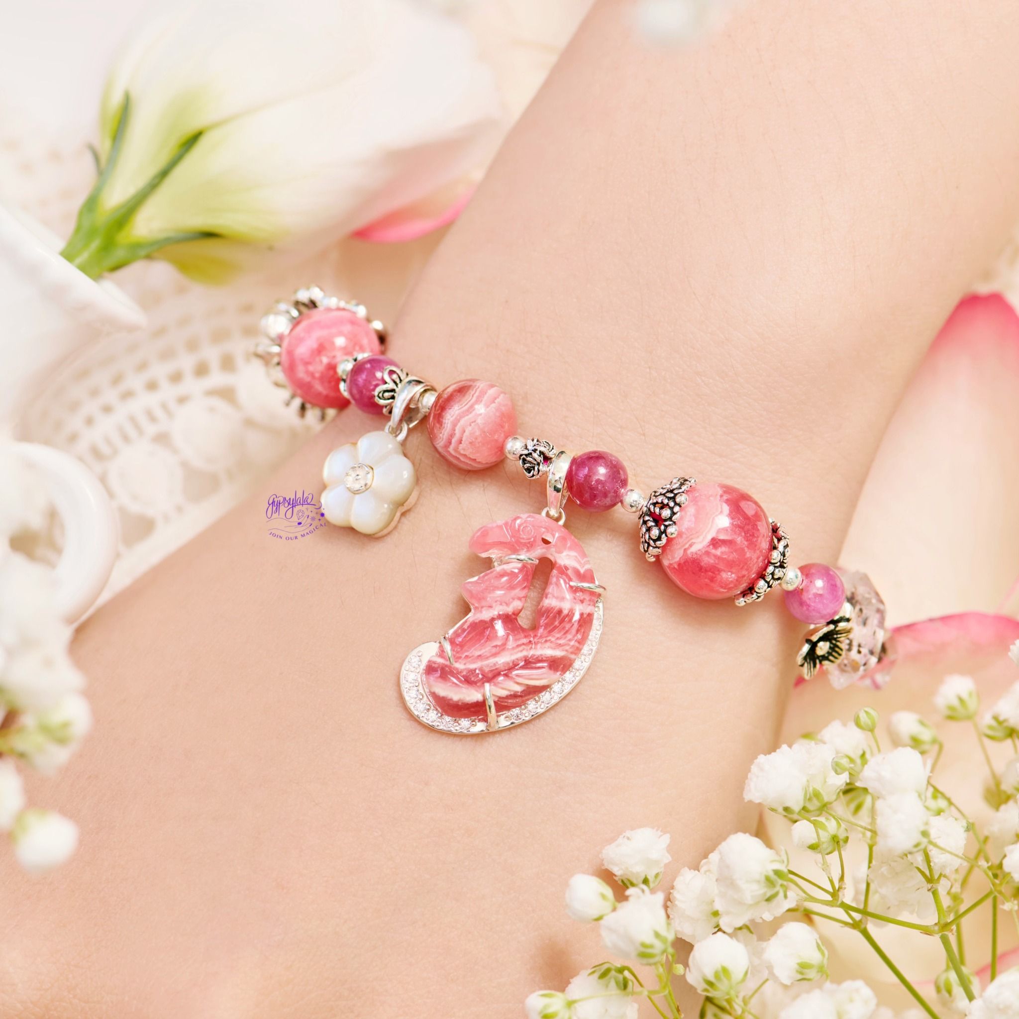 Vòng Tay Thiết Kế Nữ Sweet Harmony 318 Đá Đào Hoa , Ruby SP007776 Gypsy.lala