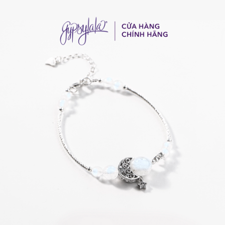 Lắc Tay Đá Ánh Trăng Moonstone Charm Trăng Khuyết
