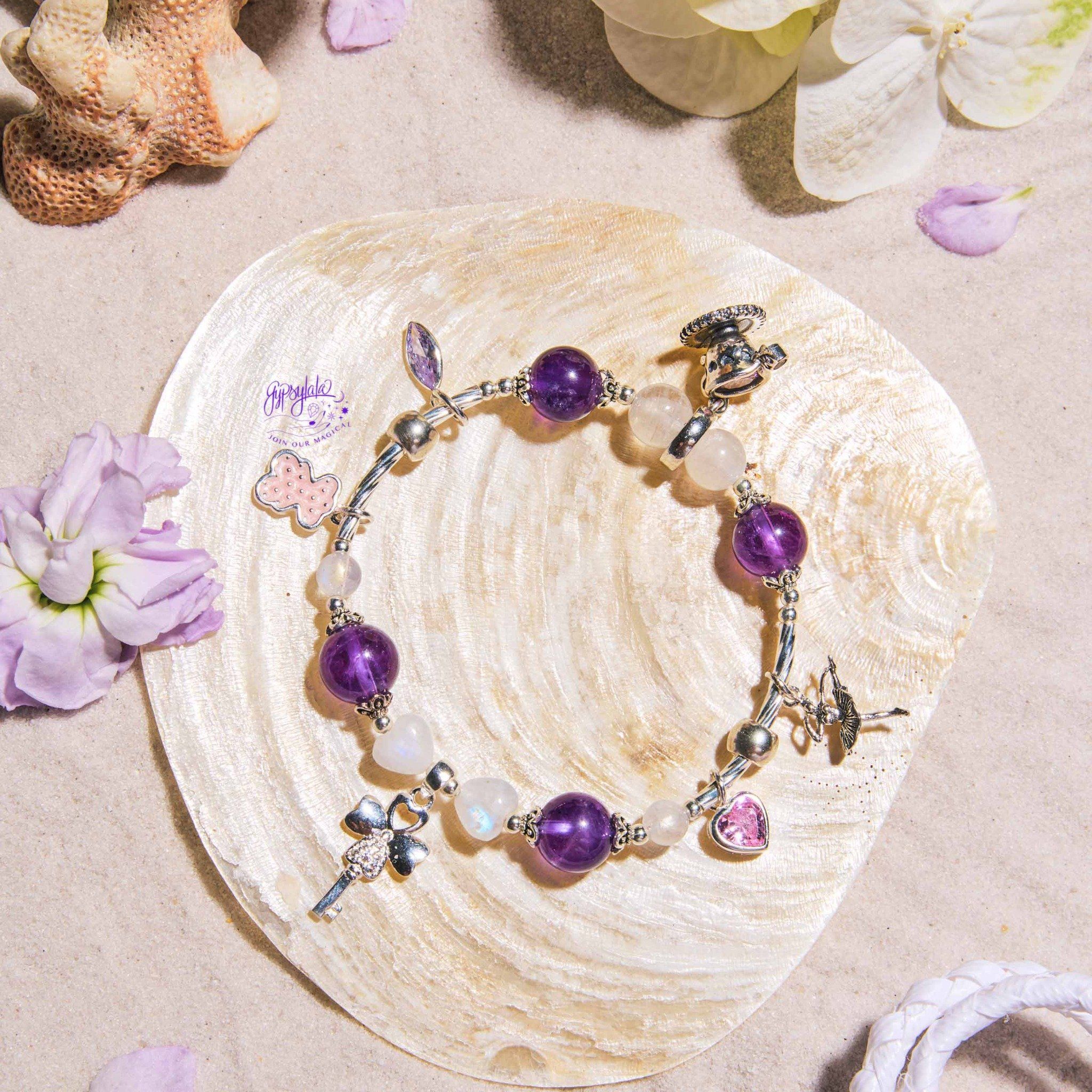 Vòng Tay Thiết Kế Nữ Thạch Anh Tím Ánh Trăng Celestial Serenity 233 SP007338 Gypsy.lala