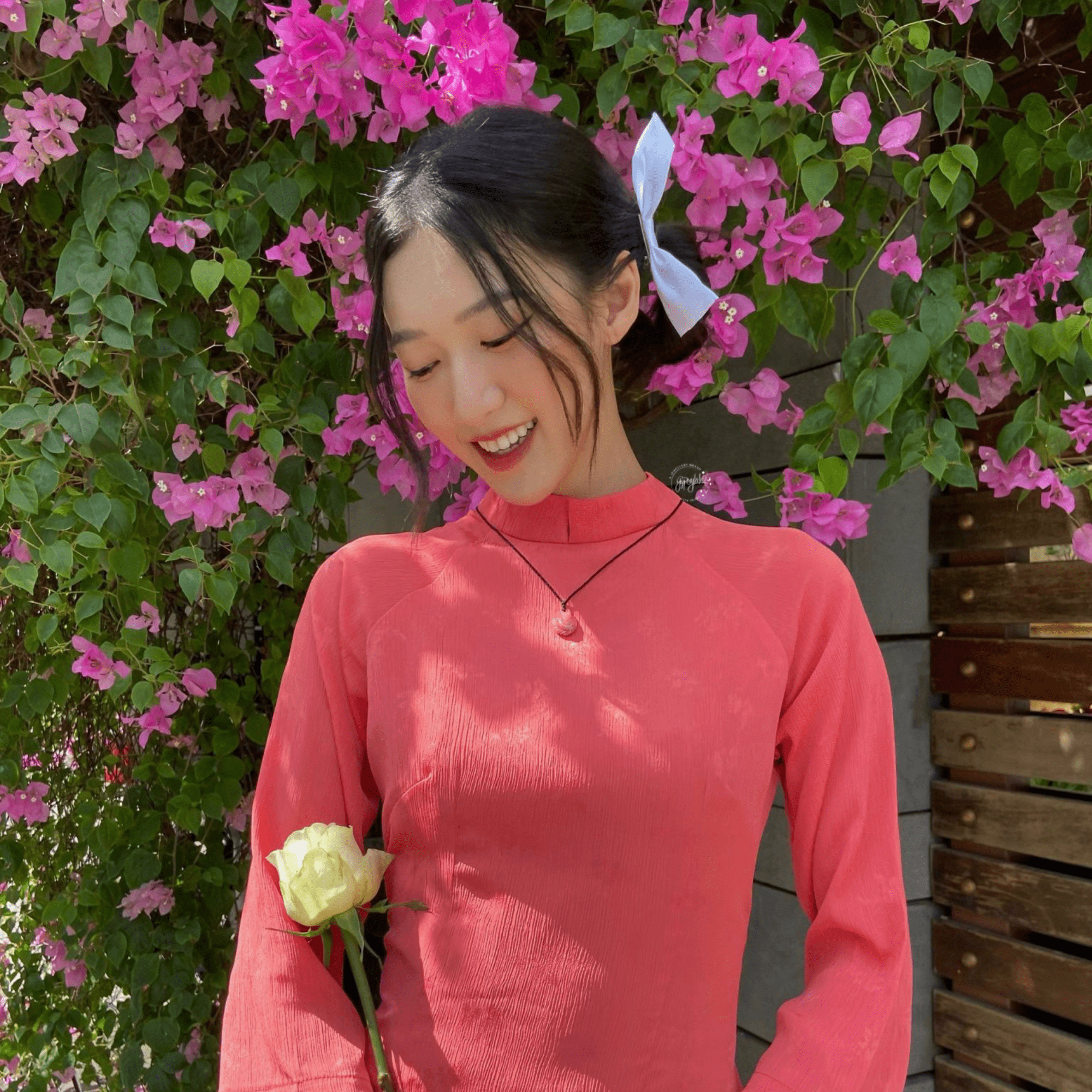 Dây Chuyền Hồ Ly Trơn Đá Đào Hoa