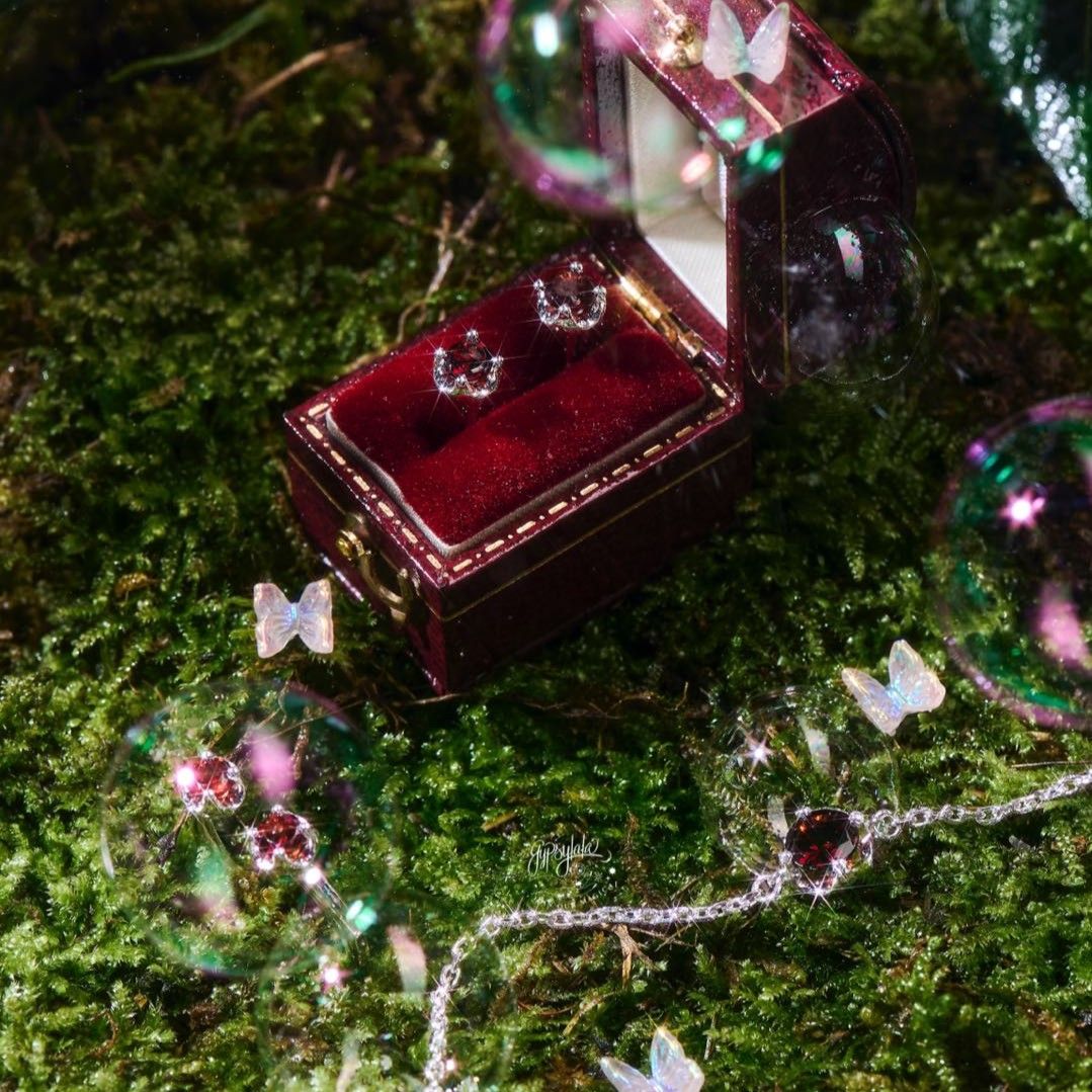 Trang Sức SETF14 Đá Garnet SP007365 SP003318 Gypsy.lala