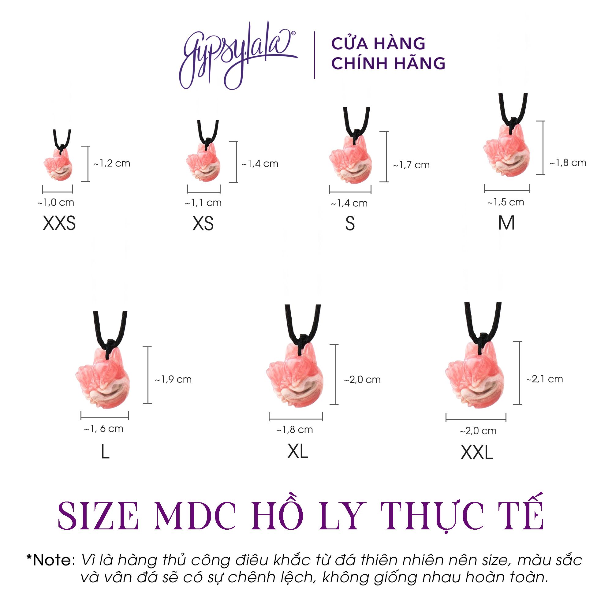 Dây Chuyền Hồ Ly Trơn Đá Đào Hoa