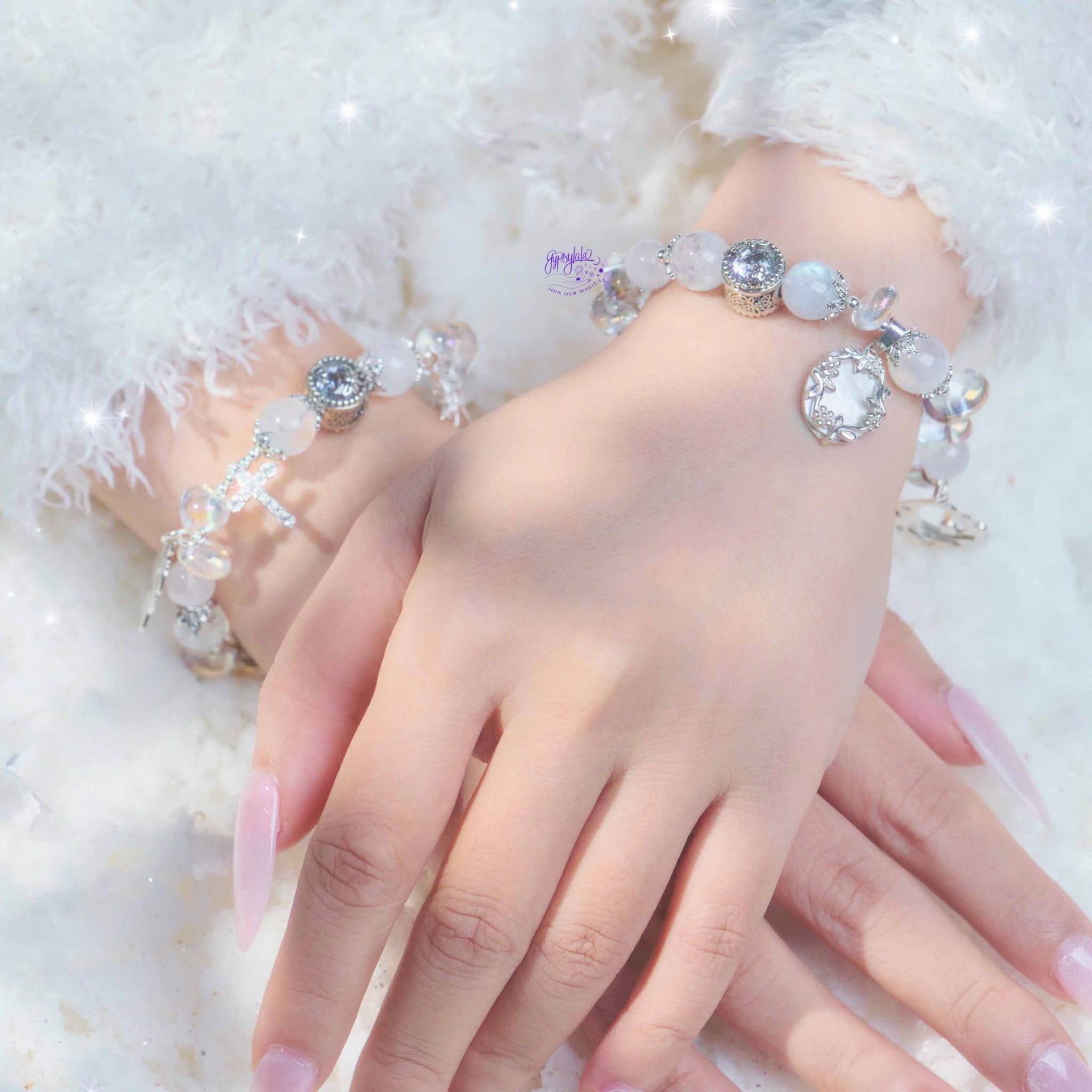 Vòng Tay Thiết Kế Moonstone Harmony 333 Đá Ánh Trăng, Cầu Vòng SP007861 Gypsy.lala