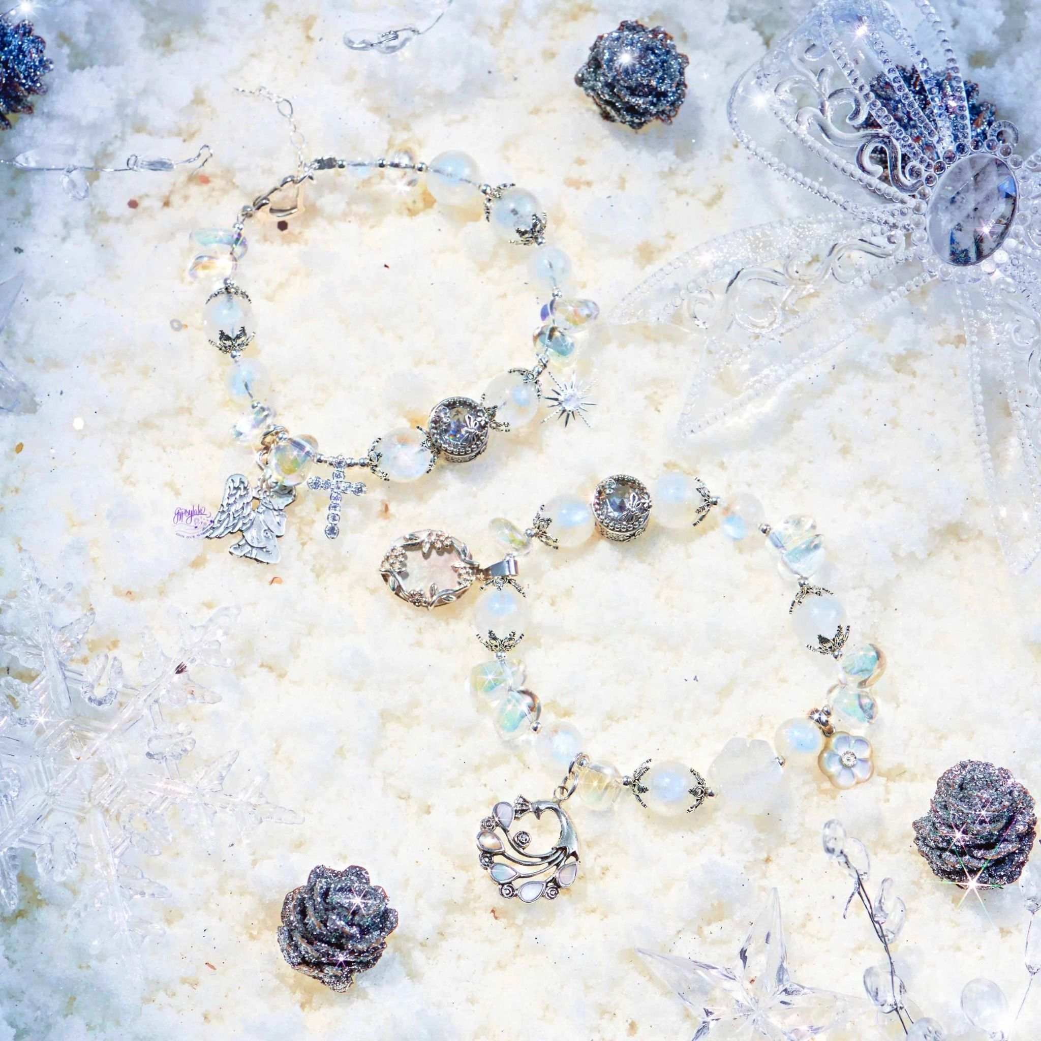 Vòng Tay Thiết Kế Moonstone Harmony 333 Đá Ánh Trăng, Cầu Vòng SP007861 Gypsy.lala