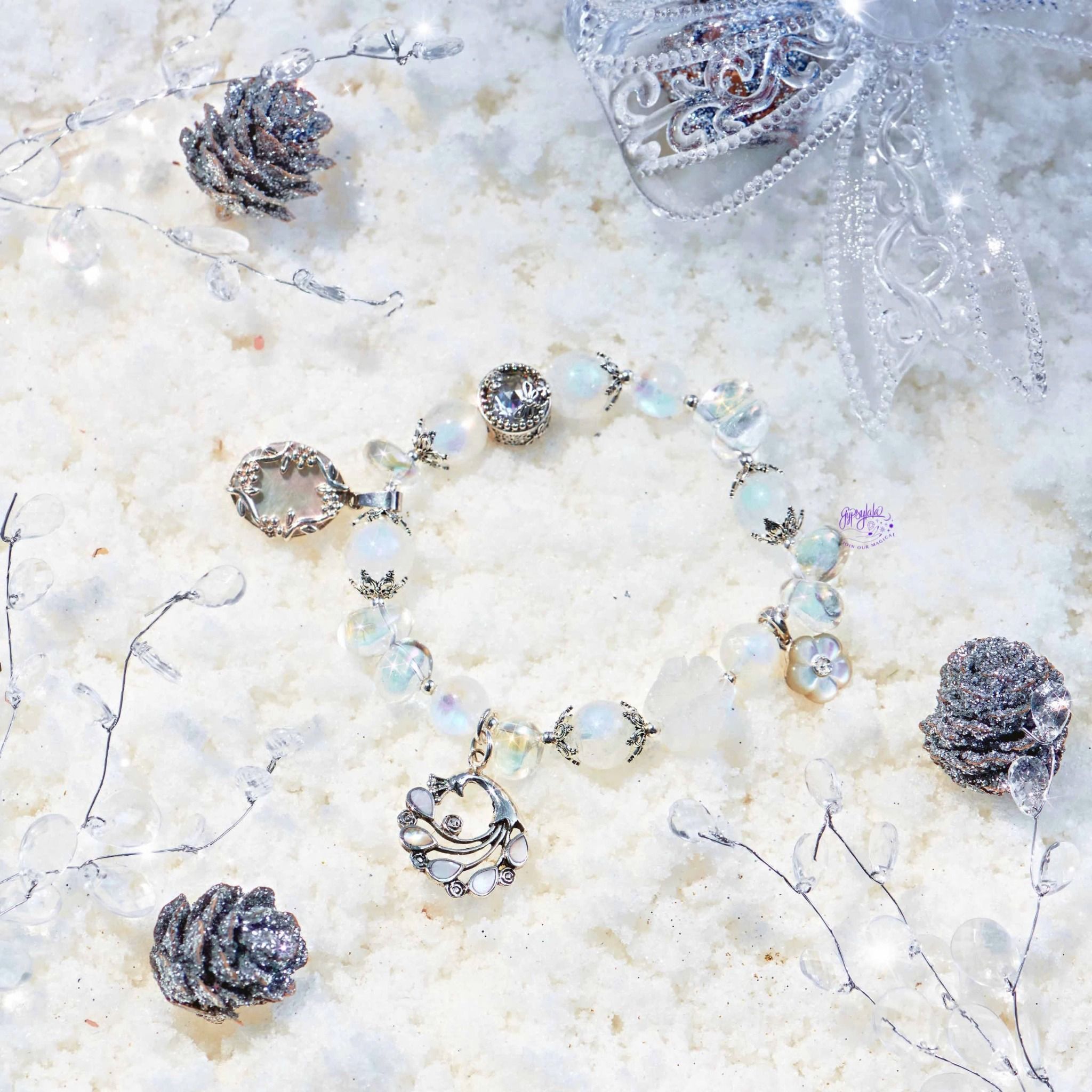 Vòng Tay Thiết Kế Moonstone Harmony 333 Đá Ánh Trăng, Cầu Vòng SP007861 Gypsy.lala