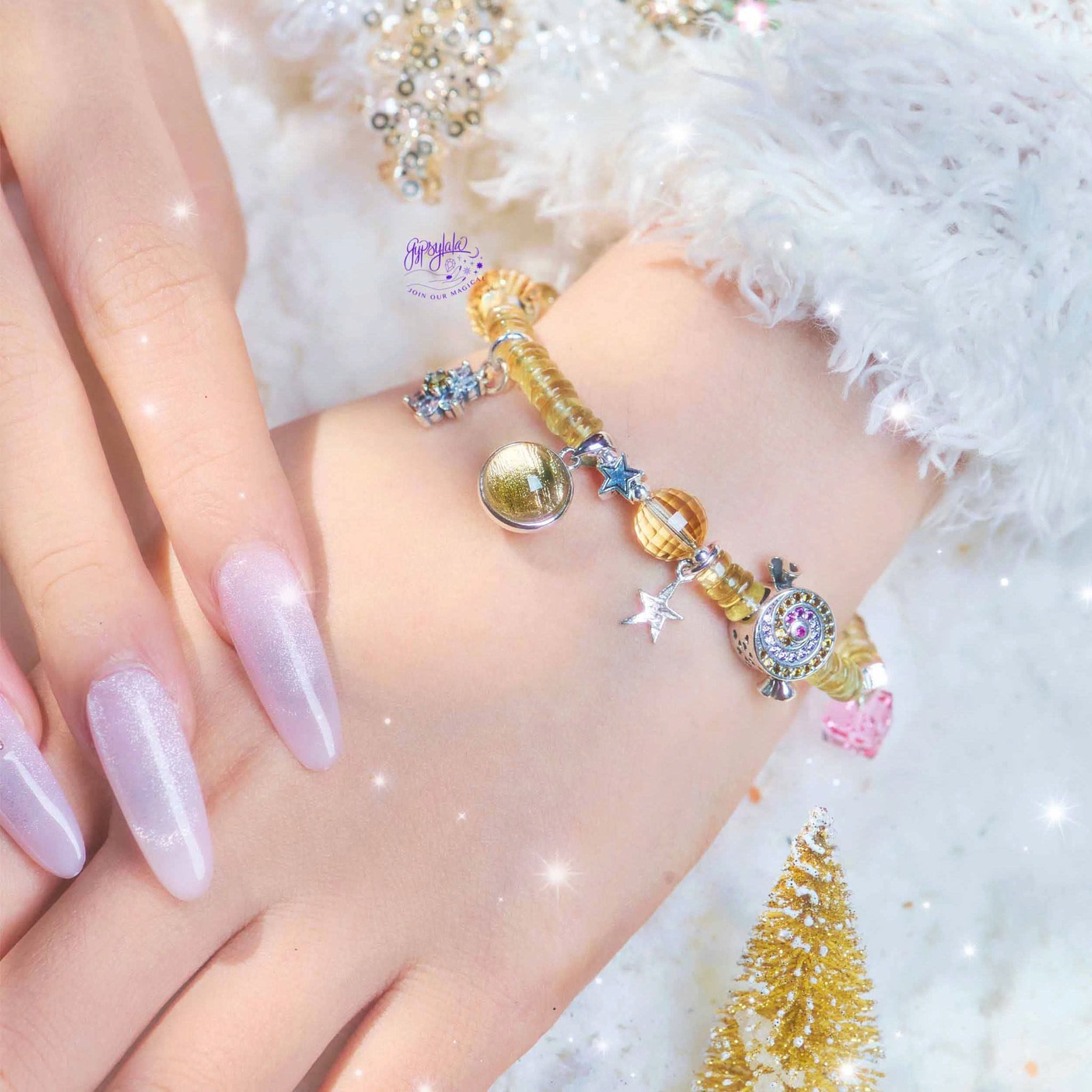 Vòng Tay Thiết Kế Wealthy Waters 338 Đá TA Vàng, Tourmaline SP007866 Gypsy.lala