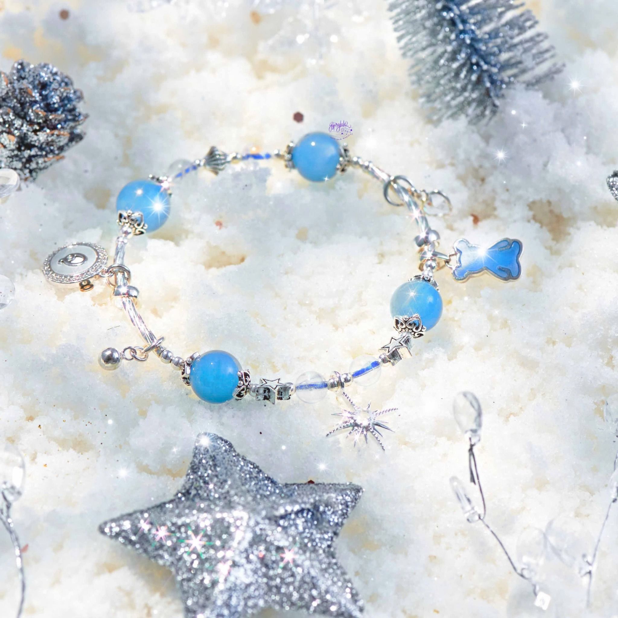 Vòng Tay Thiết Kế Soothing Solace 343 Đá Aquamarine, Ánh Trăng SP007871 Gypsy.lala