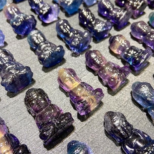 Mặt Phật Tổ Điêu Khắc Đá Fluorite