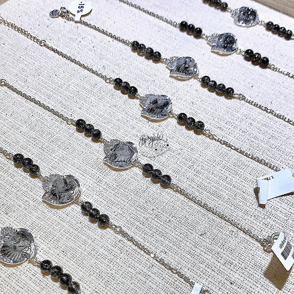 Vòng Tay Simple Hồ Ly Đá Thạch Anh Tóc Đen