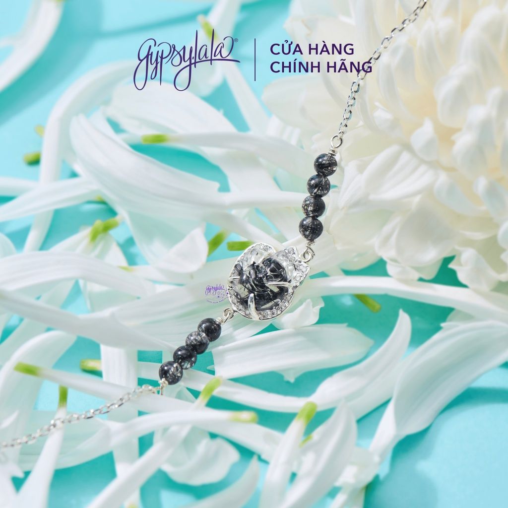 Vòng Tay Simple Hồ Ly Đá Thạch Anh Tóc Đen