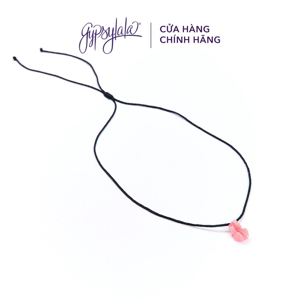 Dây Chuyền Tỳ Hưu Đá Đào Hoa (Rhodochrosite)