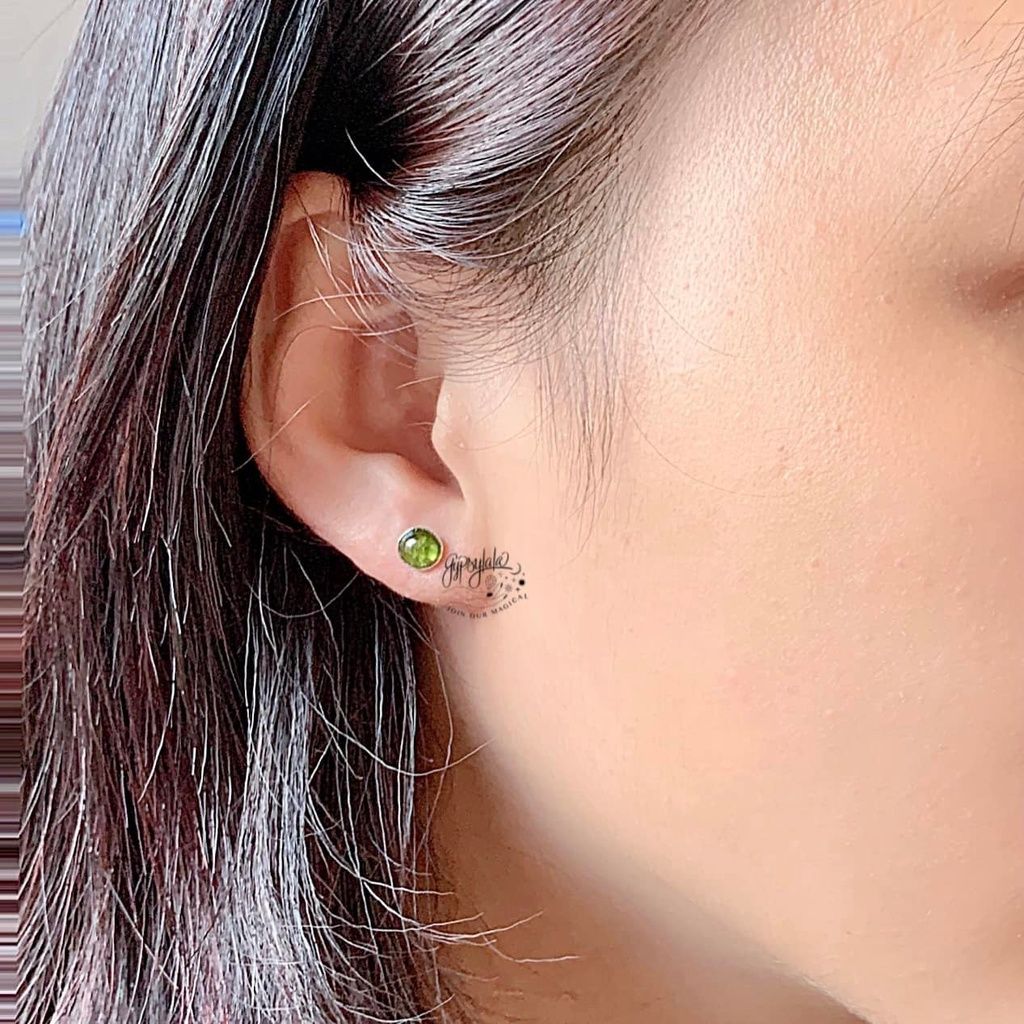 Bông Tai Đá Tourmaline Minimalist