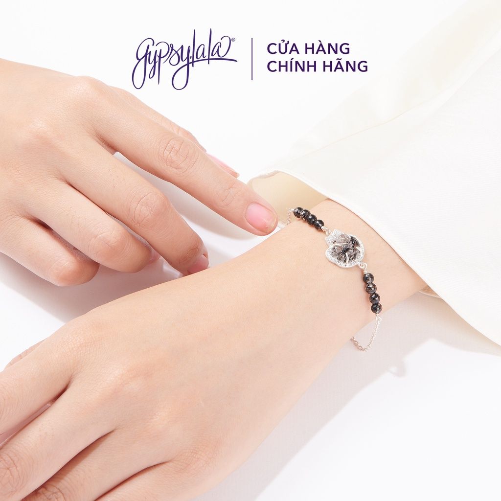 Vòng Tay Simple Hồ Ly Đá Thạch Anh Tóc Đen