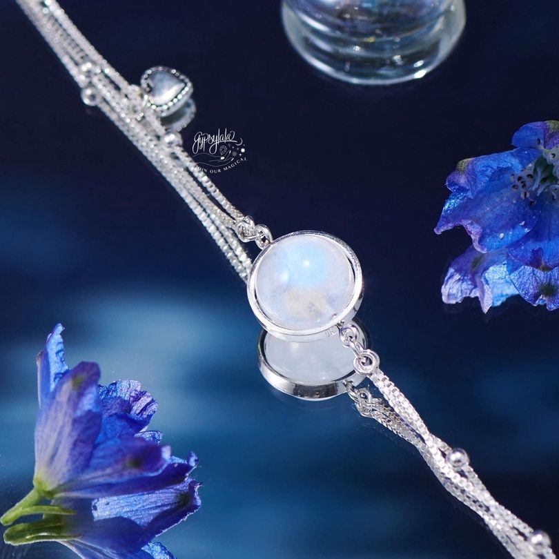  Vòng Tay Thiết kế Đá Ánh Trăng Moonstone 