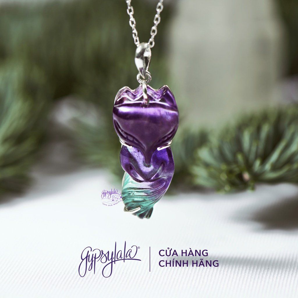 Mặt Dây Chuyền Hồ Ly Baby Đá Fluorite