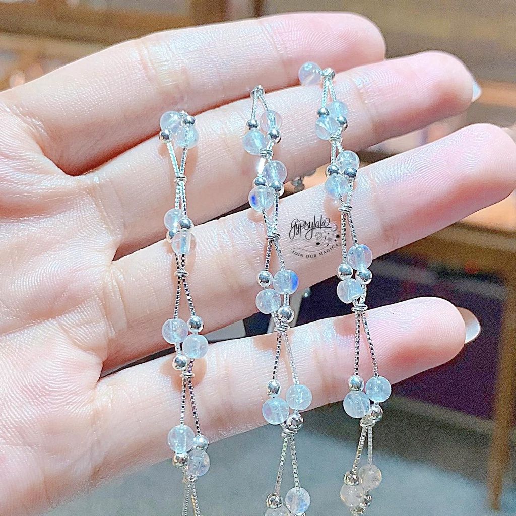 Vòng Tay Đá Ánh Trăng Moonstone Mini