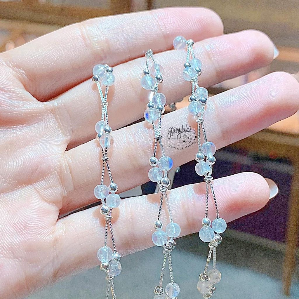  Vòng Tay Đá Ánh Trăng Moonstone Mini 