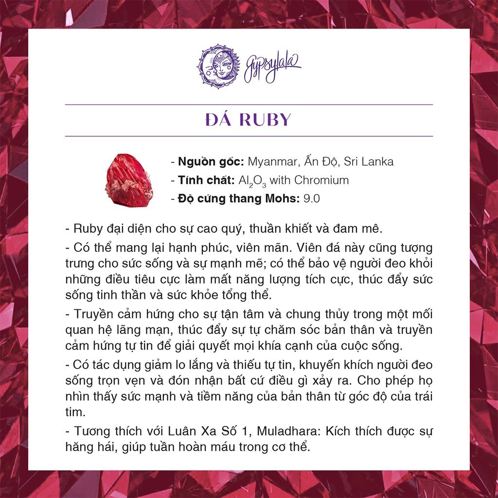 Bông Tai Đá Ruby Hồng