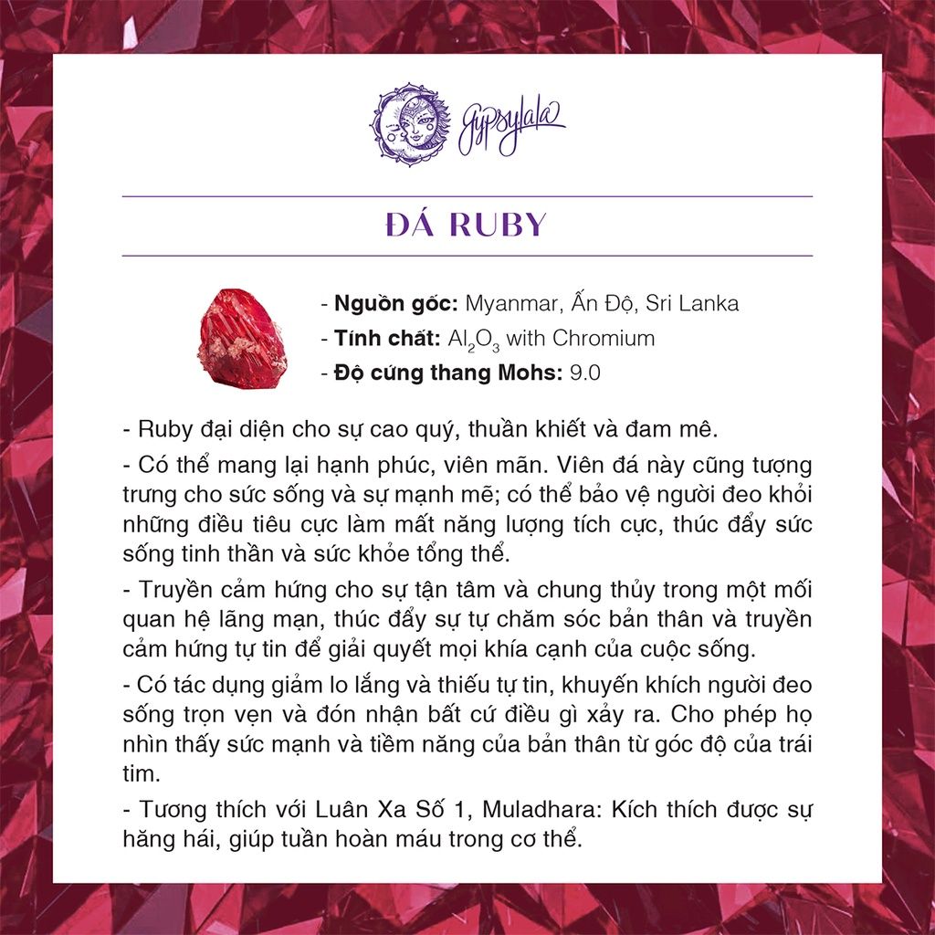  Bông Tai Đá Ruby Hồng 