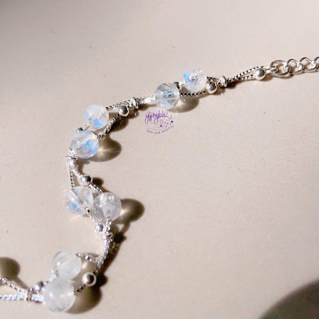 Vòng Tay Đá Ánh Trăng Moonstone Mini