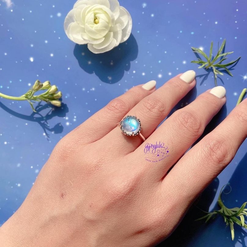  Nhẫn bạc Đá Ánh Trăng Moonstone 