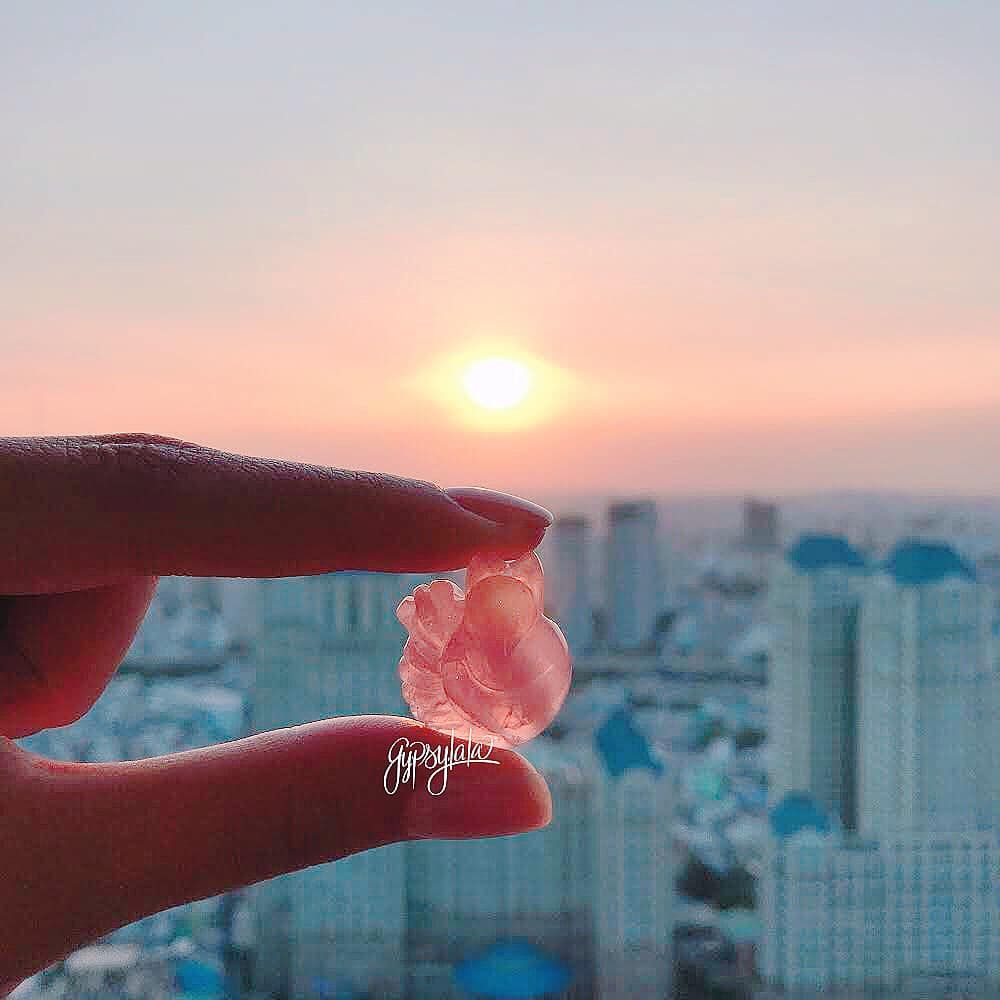 Dây Chuyền Hồ Ly Đá Thạch Anh Hồng