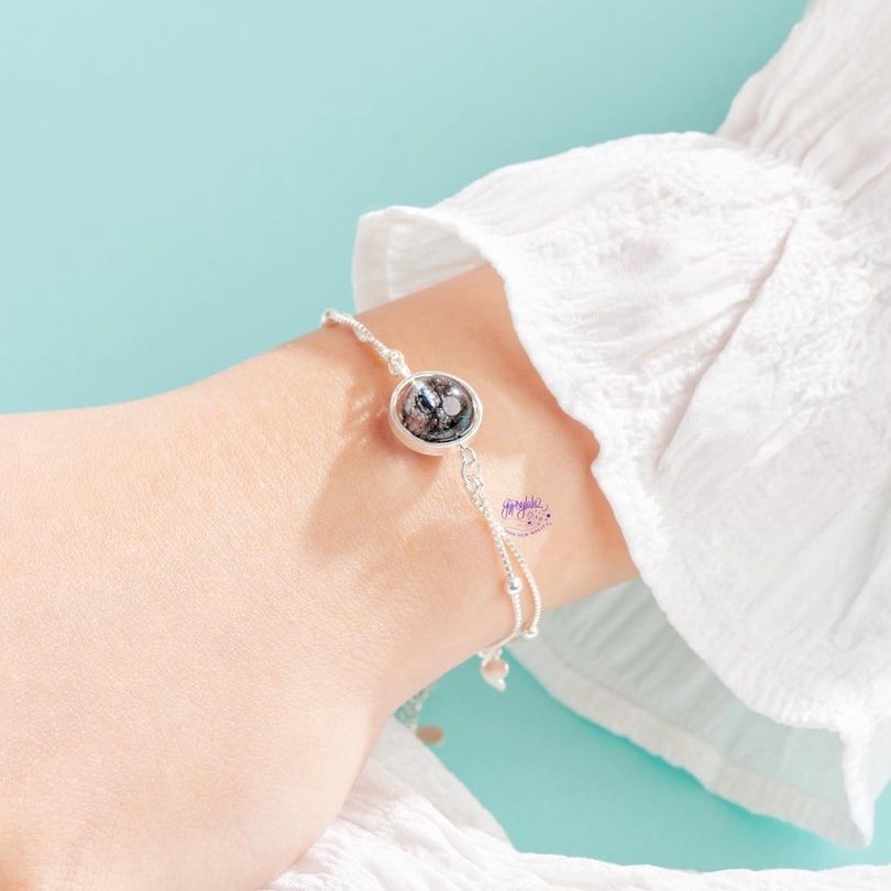 Vòng Tay Round Đá Thạch Anh Tóc Đen