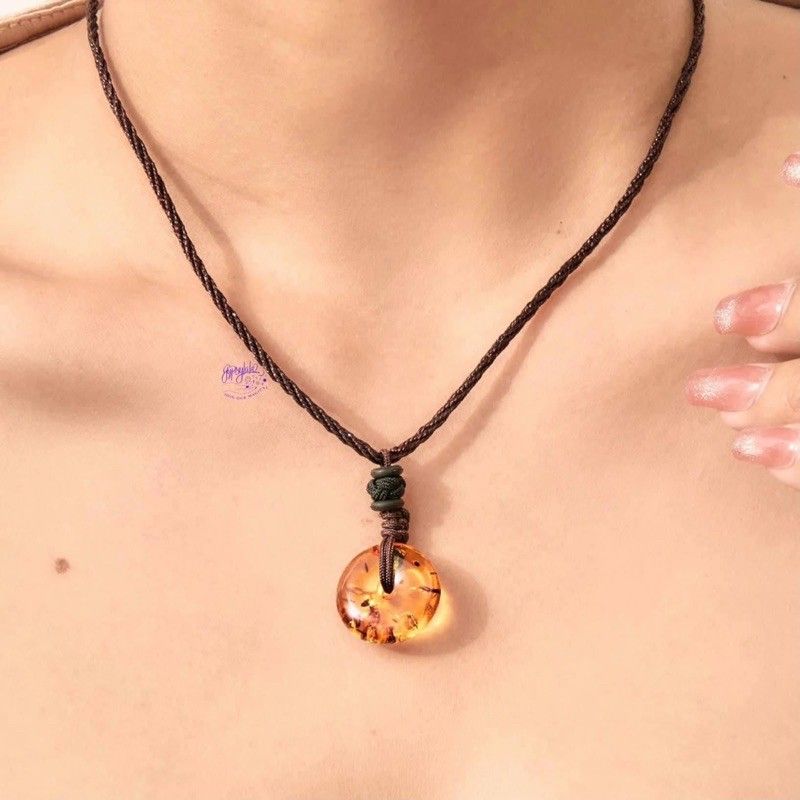 Dây Chuyền Đồng Điếu Đá Hổ Phách