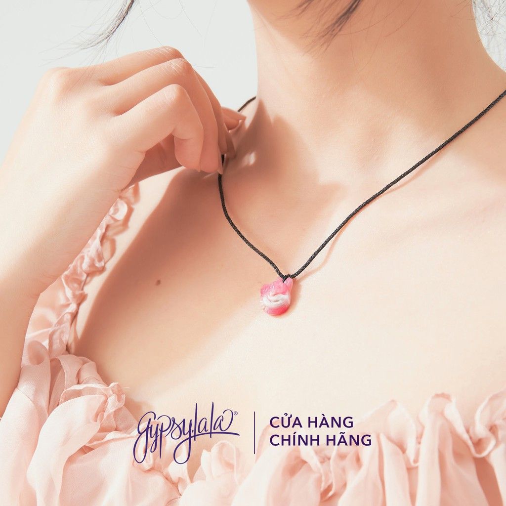 Dây Chuyền Hồ Ly Trơn Đá Đào Hoa