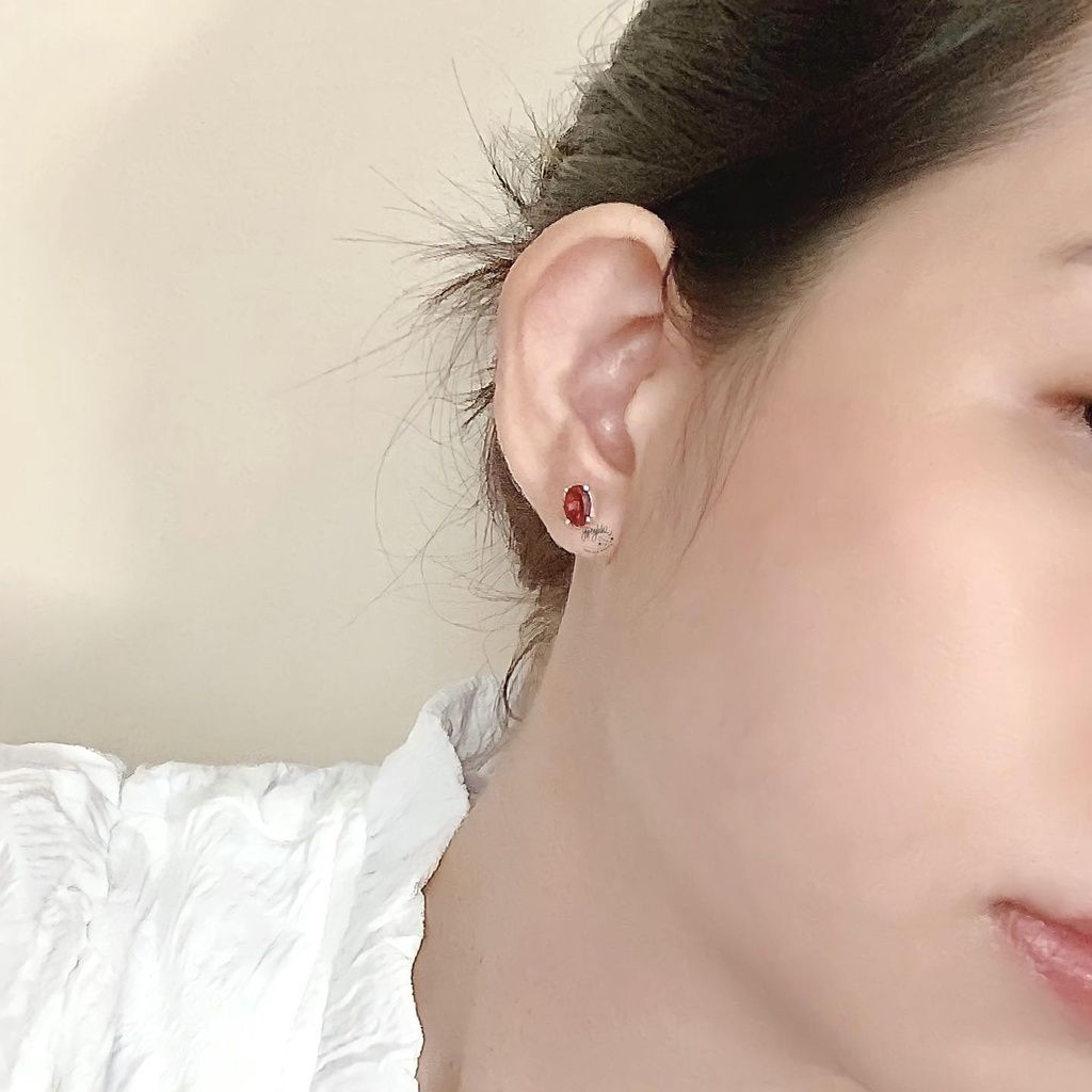 Bông Tai Oval Đá Thiên Nhiên Nhiều Màu