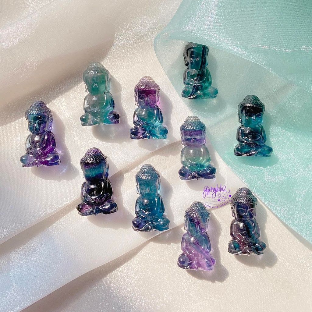 Mặt Phật Tổ Điêu Khắc Đá Fluorite