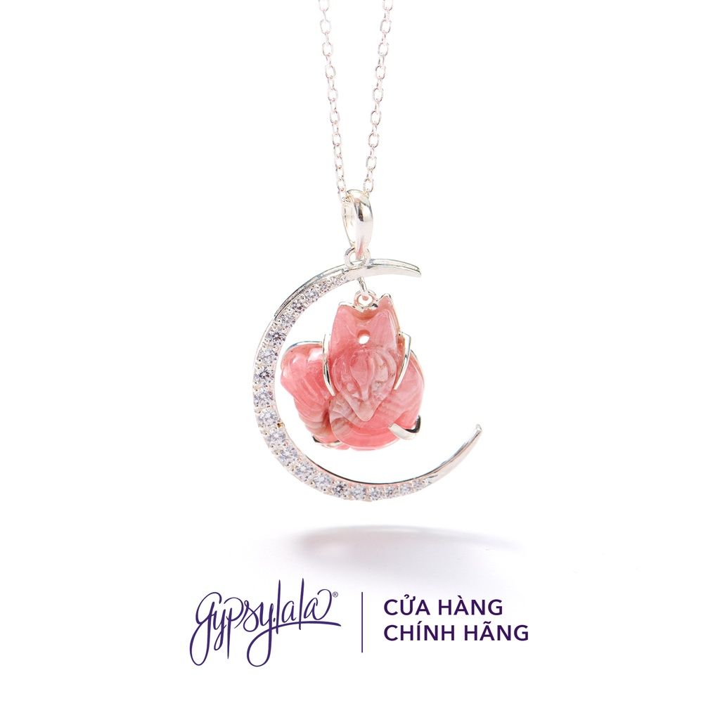 Mặt Dây Chuyền Hồ Ly Hình Trăng Đá Đào Hoa