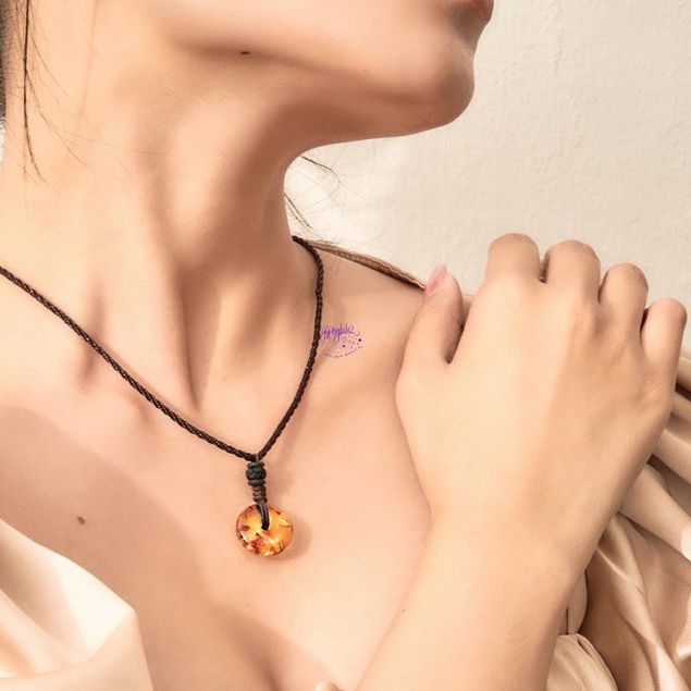 Dây Chuyền Đồng Điếu Đá Hổ Phách