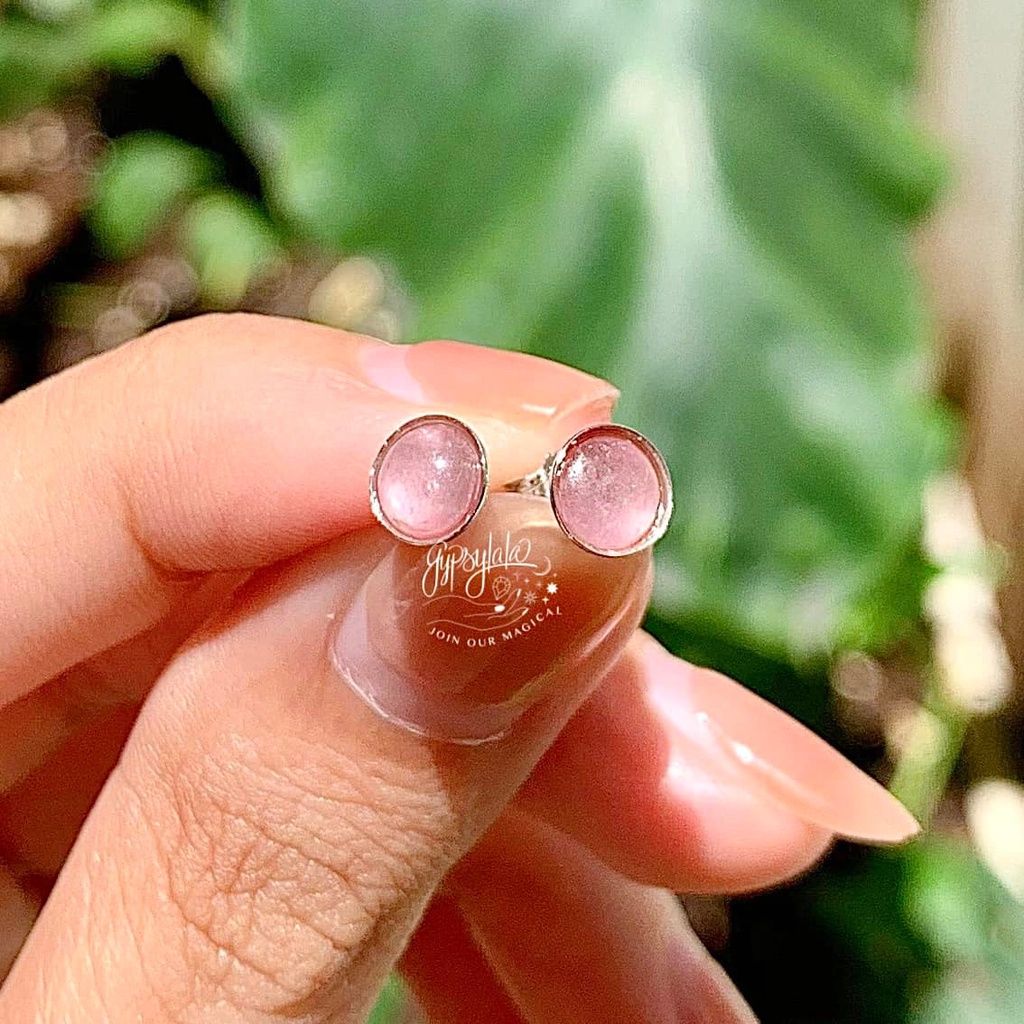 Bông Tai Đá Tourmaline Minimalist