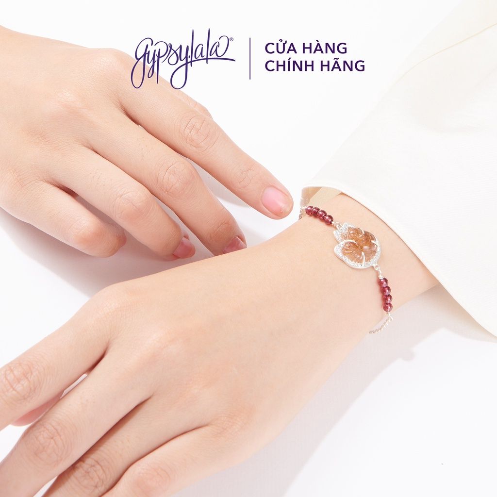 Vòng Tay Simple Hồ Ly Đá Thạch Anh Tóc Nâu Đỏ
