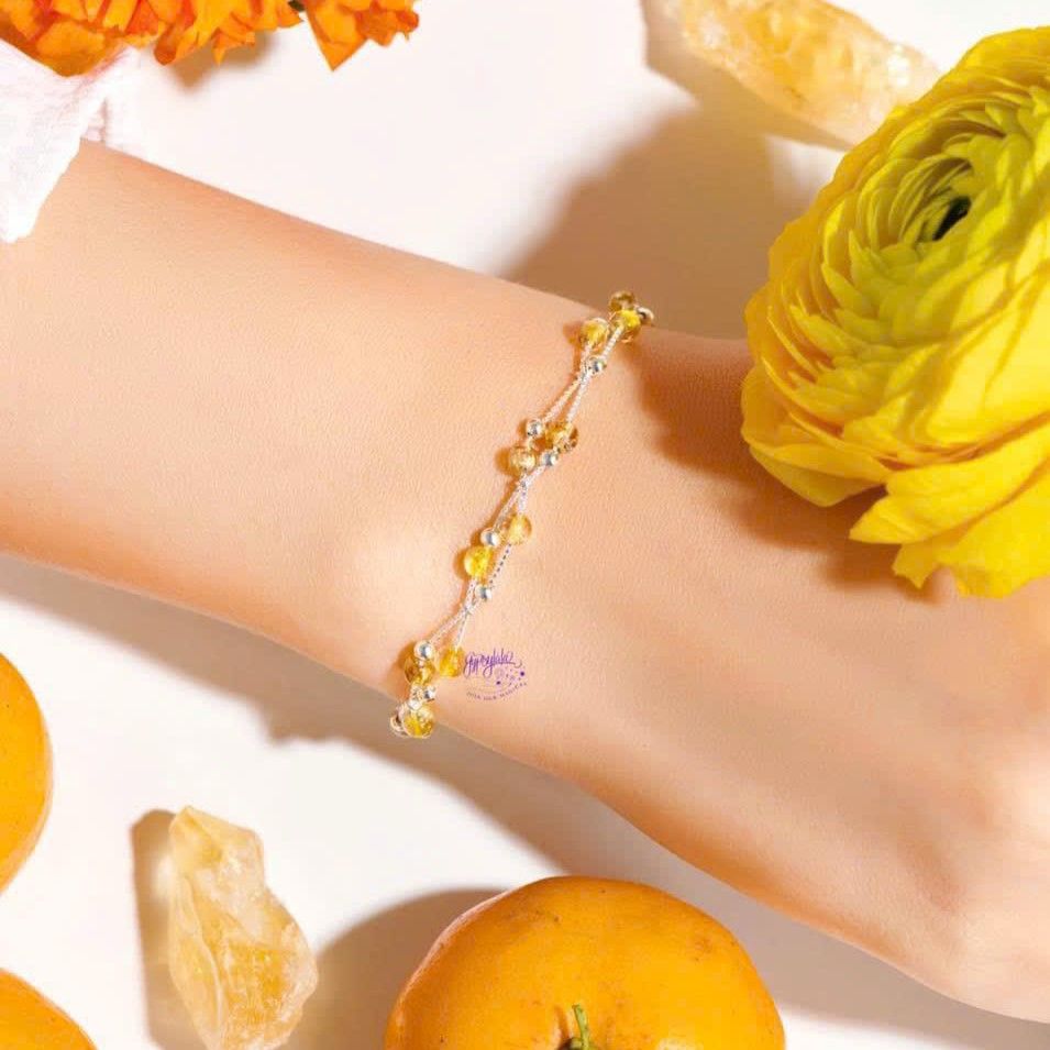 Vòng Tay Đá Thạch Anh Tóc Vàng Mini