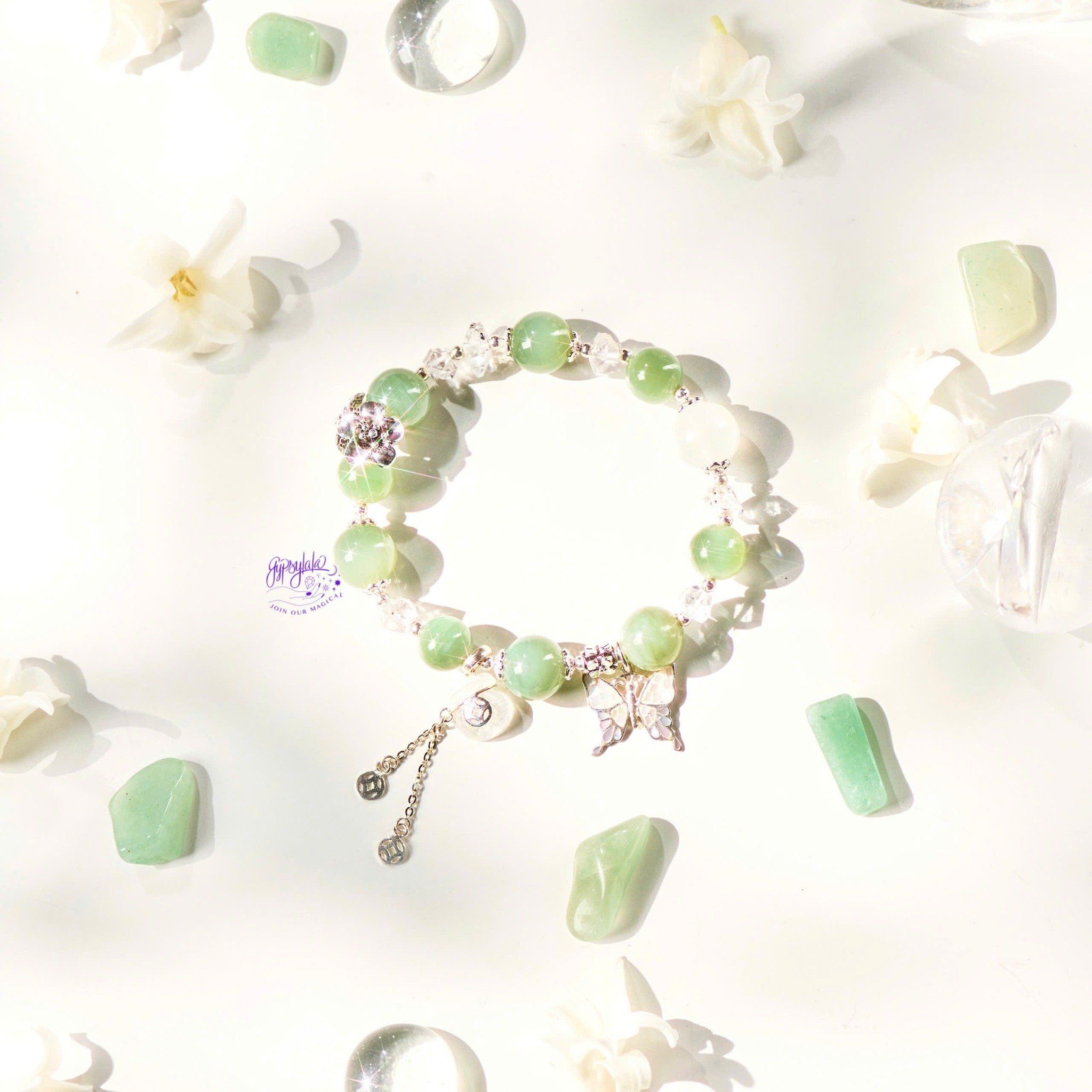 Vòng Tay Thiết Kế Nữ Morning Dew Ngọc Jadeite, Ánh Trăng SP008144 Gypsy.lala