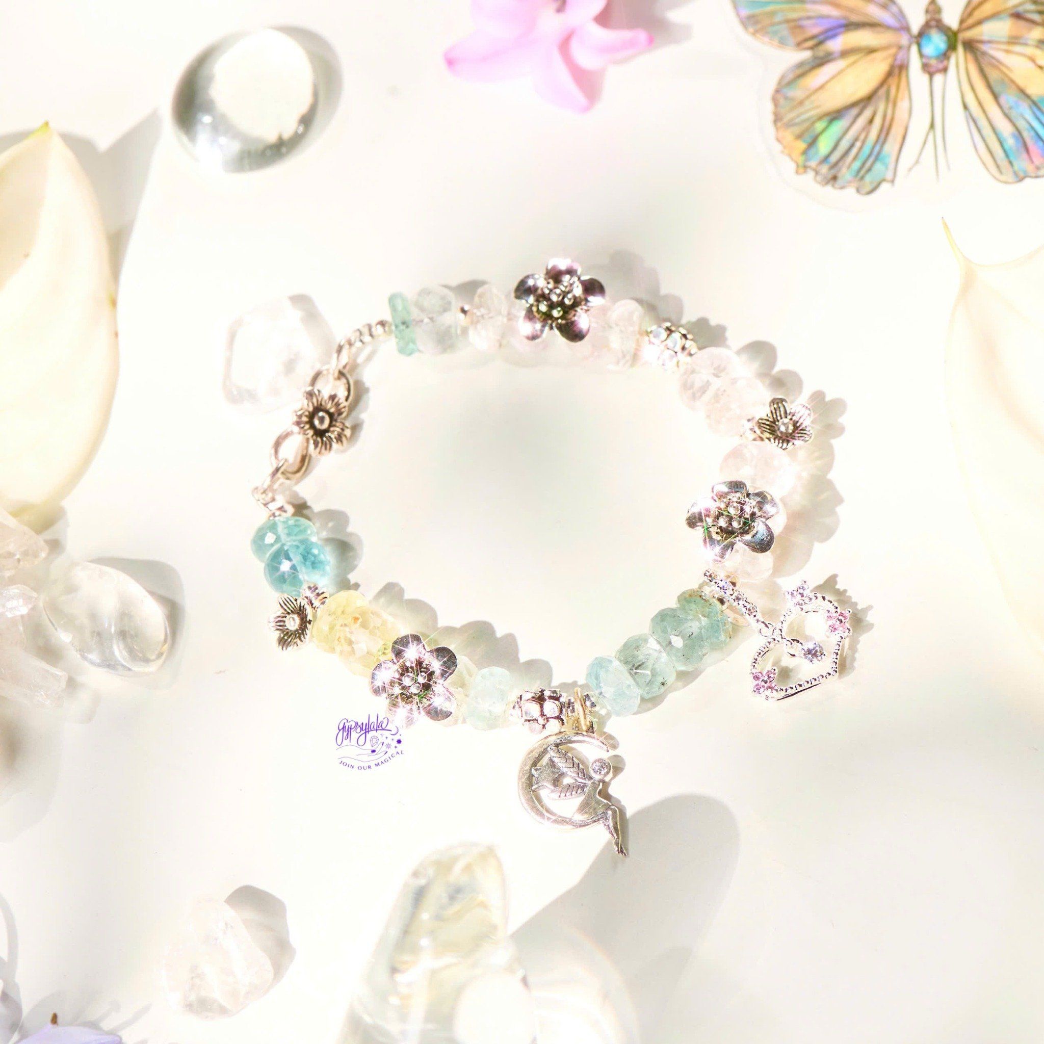 Vòng Tay Thiết Kế Nữ Verdant Touch Đá Beryl Aquamarine Vip SP008137 Gypsy.lala