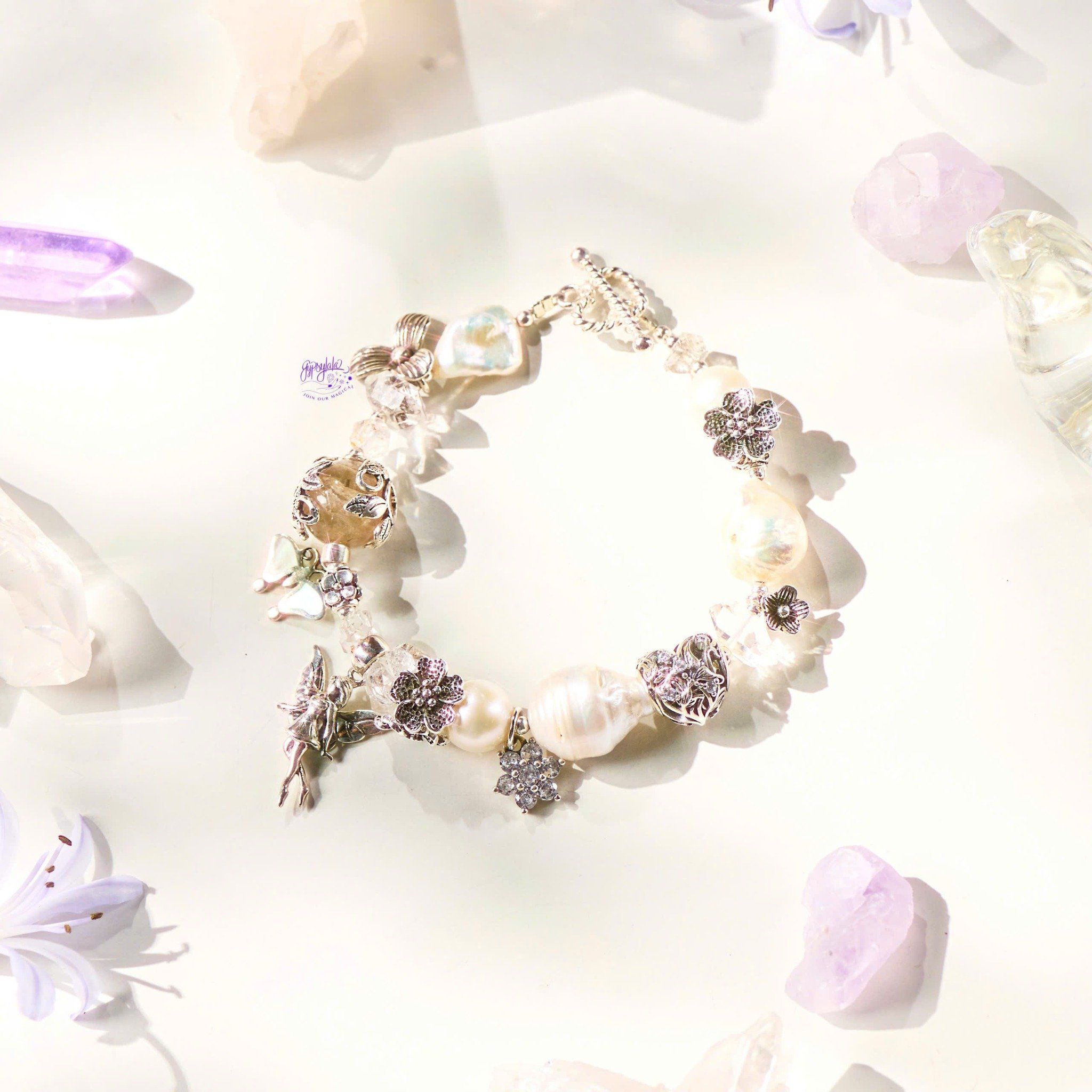 Vòng Tay Thiết Kế Nữ Olive Peace Ngọc Trai Thô SP008131 Gypsy.lala