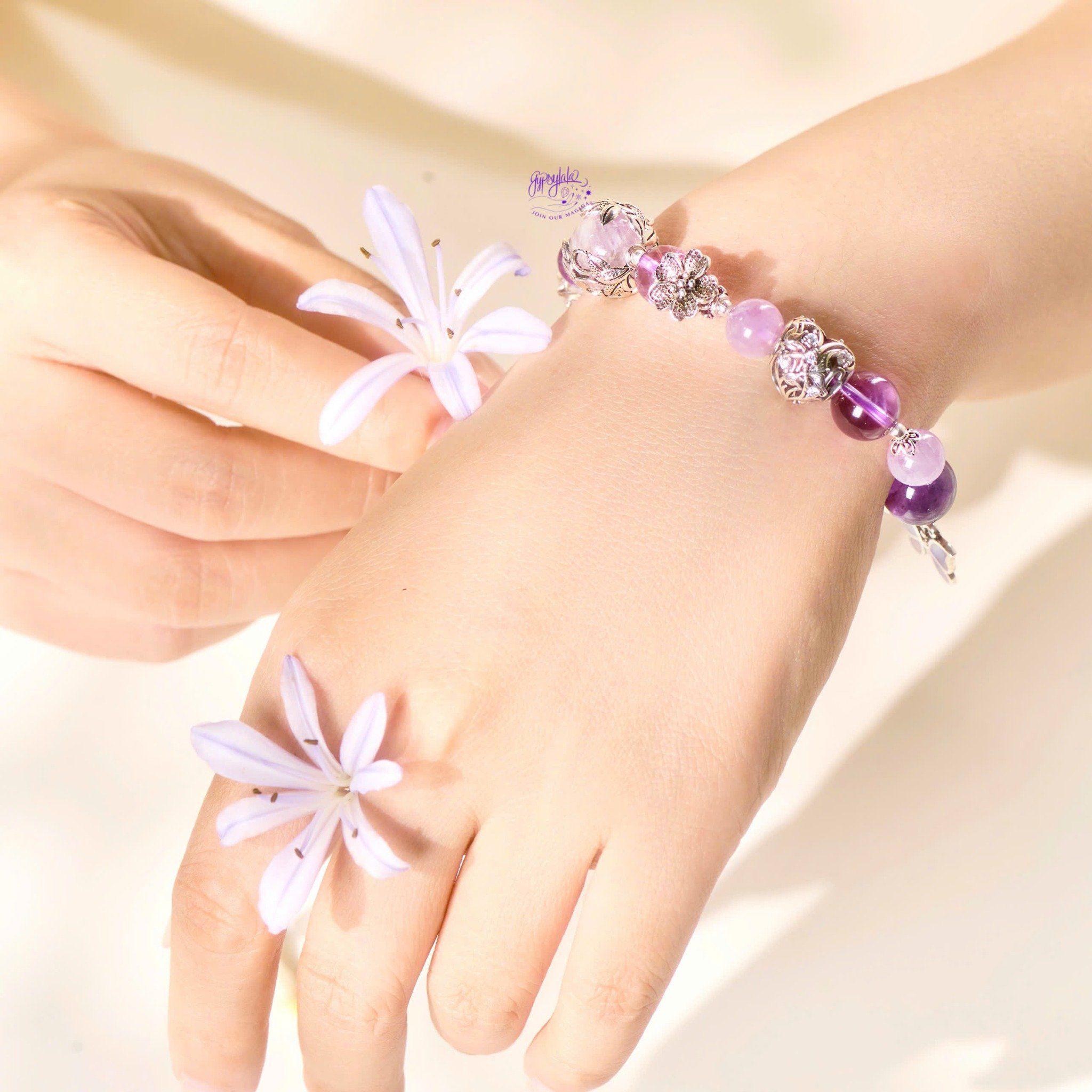 Vòng Tay thiết Kế Nữ Pure Bliss Thạch Anh Tím , Thạch Anh Tím Lavender SP008125 Gypsy.lala