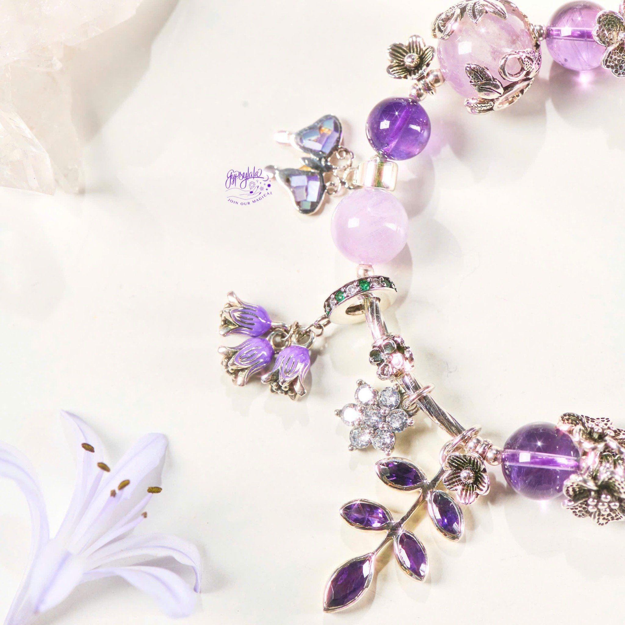 Vòng Tay thiết Kế Nữ Pure Bliss Thạch Anh Tím , Thạch Anh Tím Lavender SP008125 Gypsy.lala