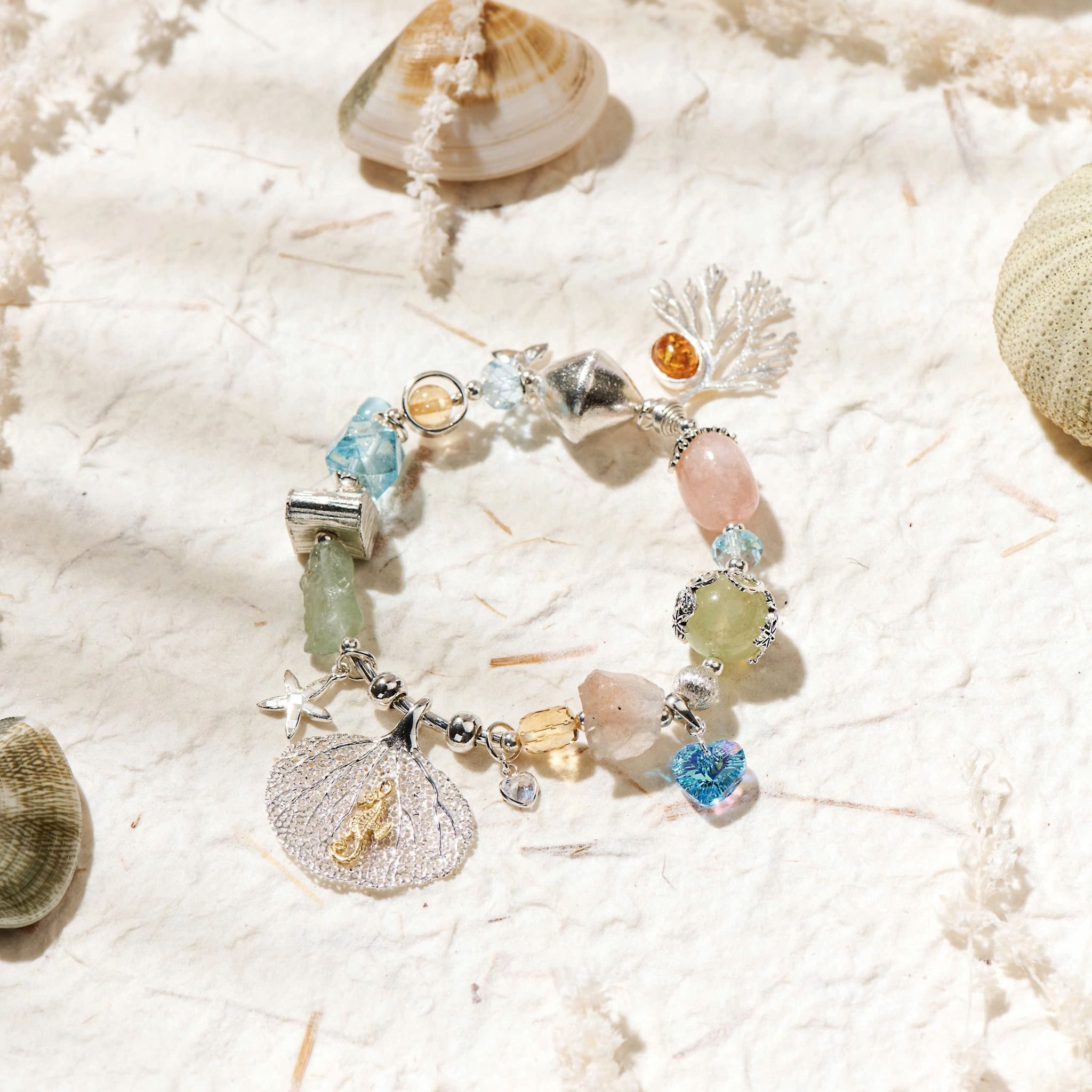 Vòng Tay Thiết Kế Nữ Mermaid’s Blush Đá Topaz, Beryl Aquamarine SP008186 Gypsy.lala