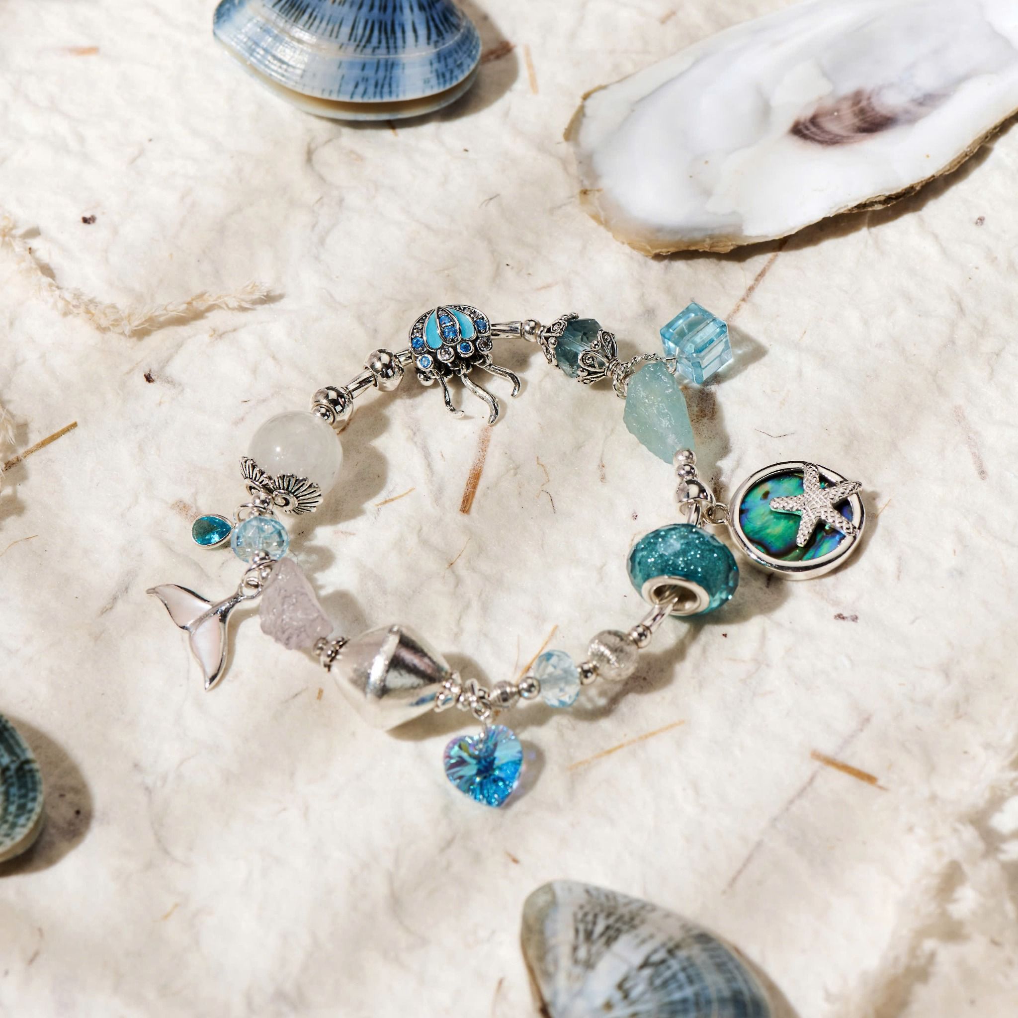 Vòng Tay Thiết Kế Nữ Seafoam Kiss Đá Topaz, Ánh Trăng SP008193 Gypsy.lala